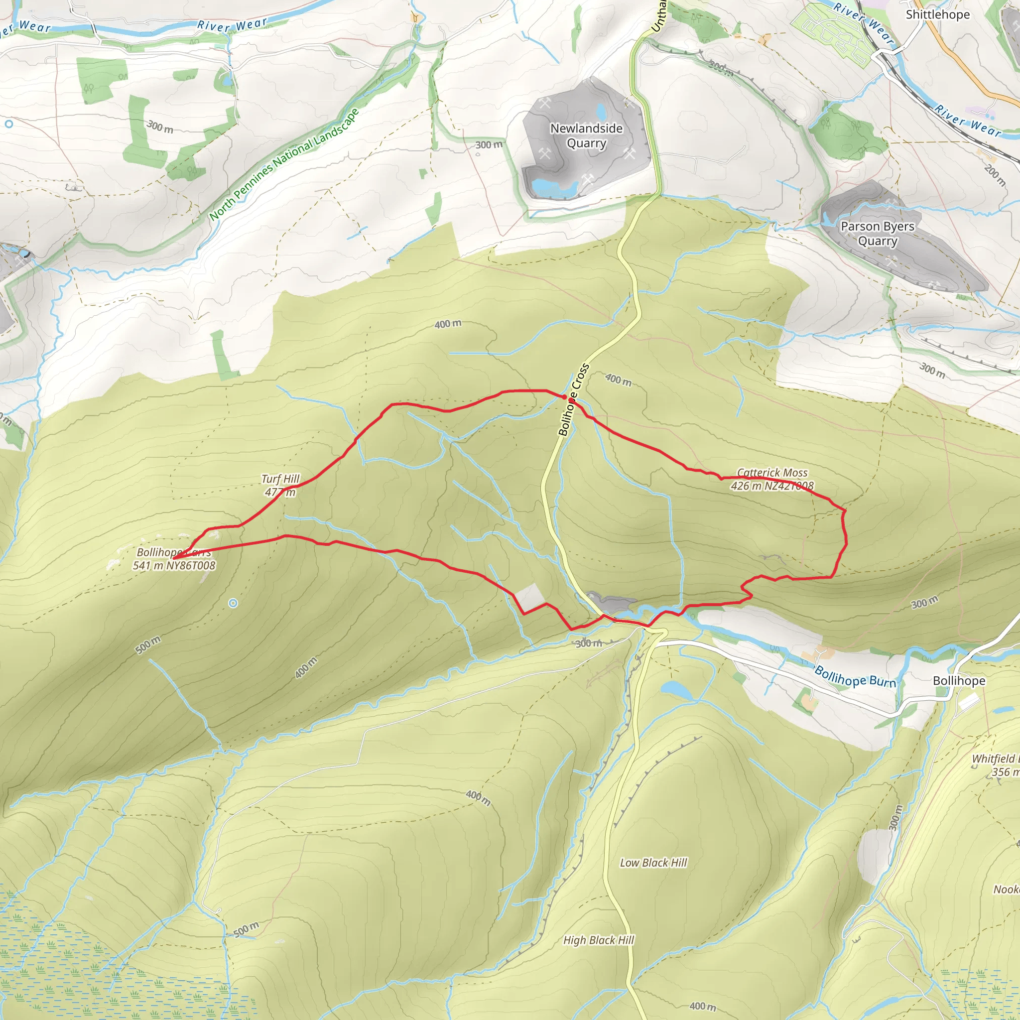 Catterick Moss and Bollihope Carrs mobile static map