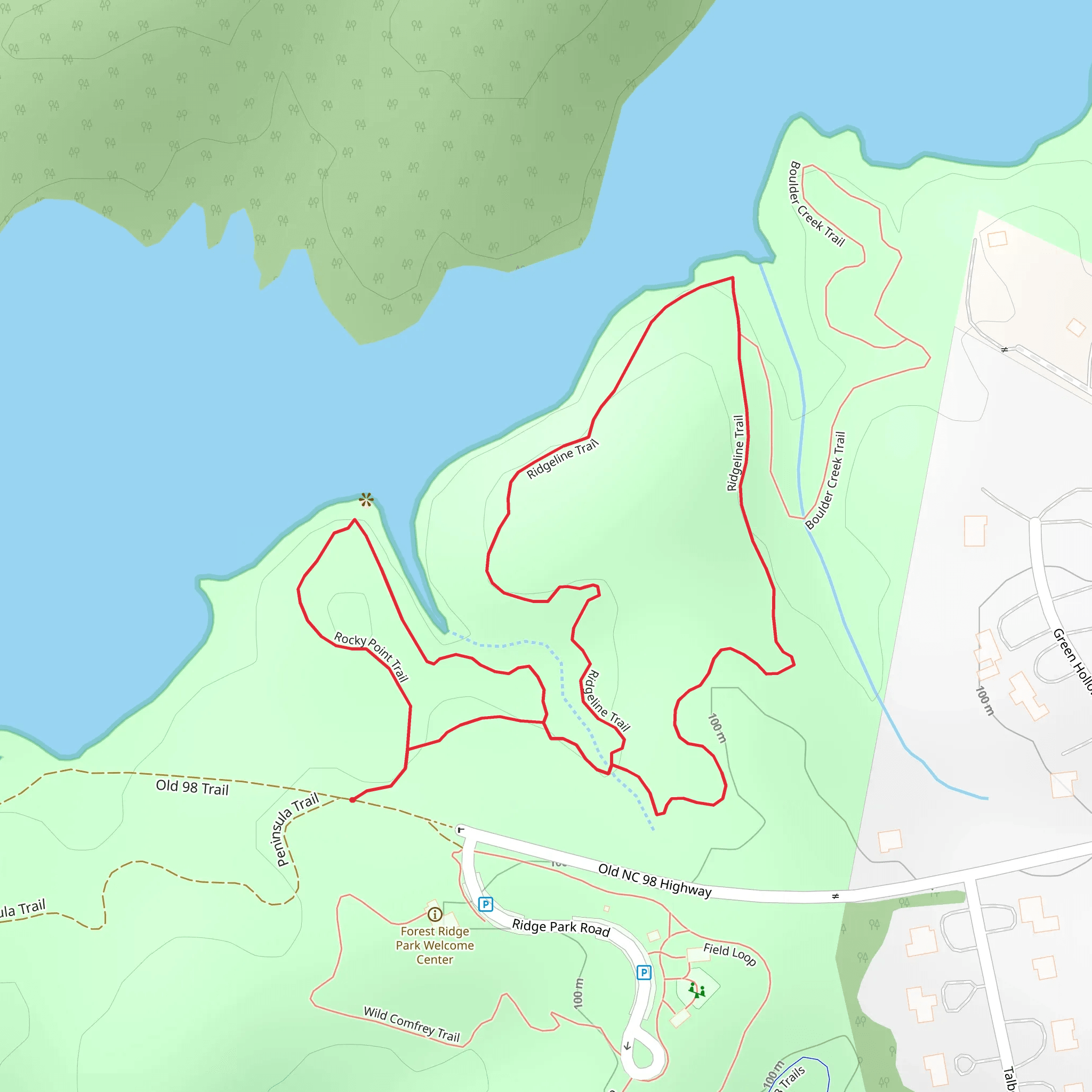 Rocky Point and Ridgeline Loop Trail mobile static map