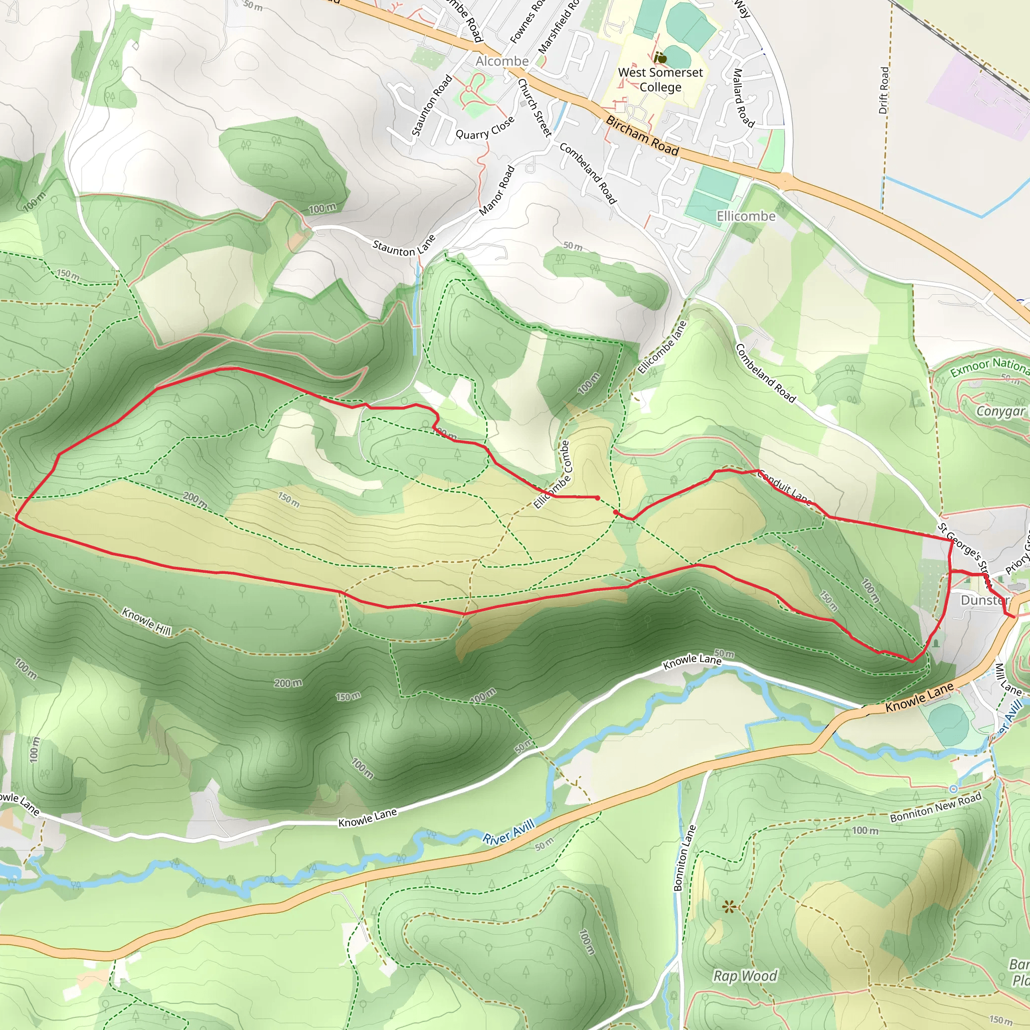 Minehead YHA - Dunster Walk mobile static map