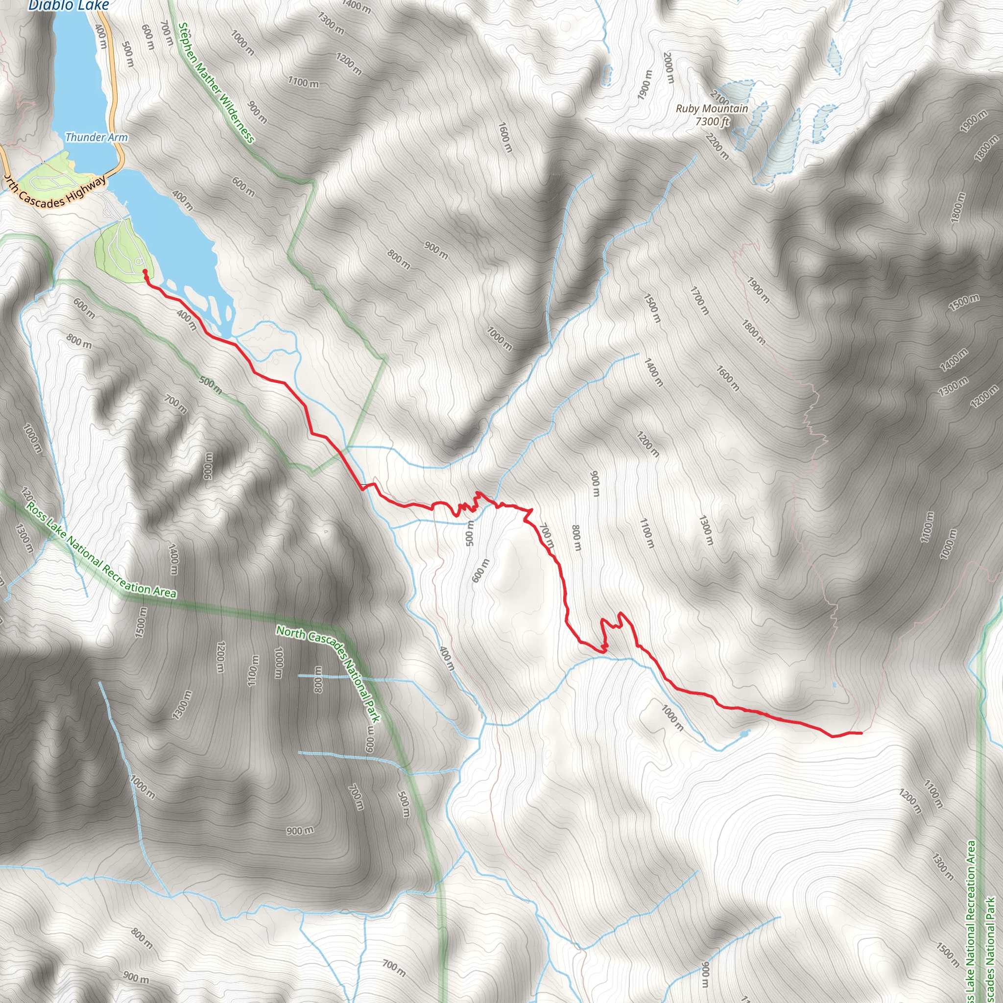 Fourth of July Pass via Thunder Creek Trail mobile static map
