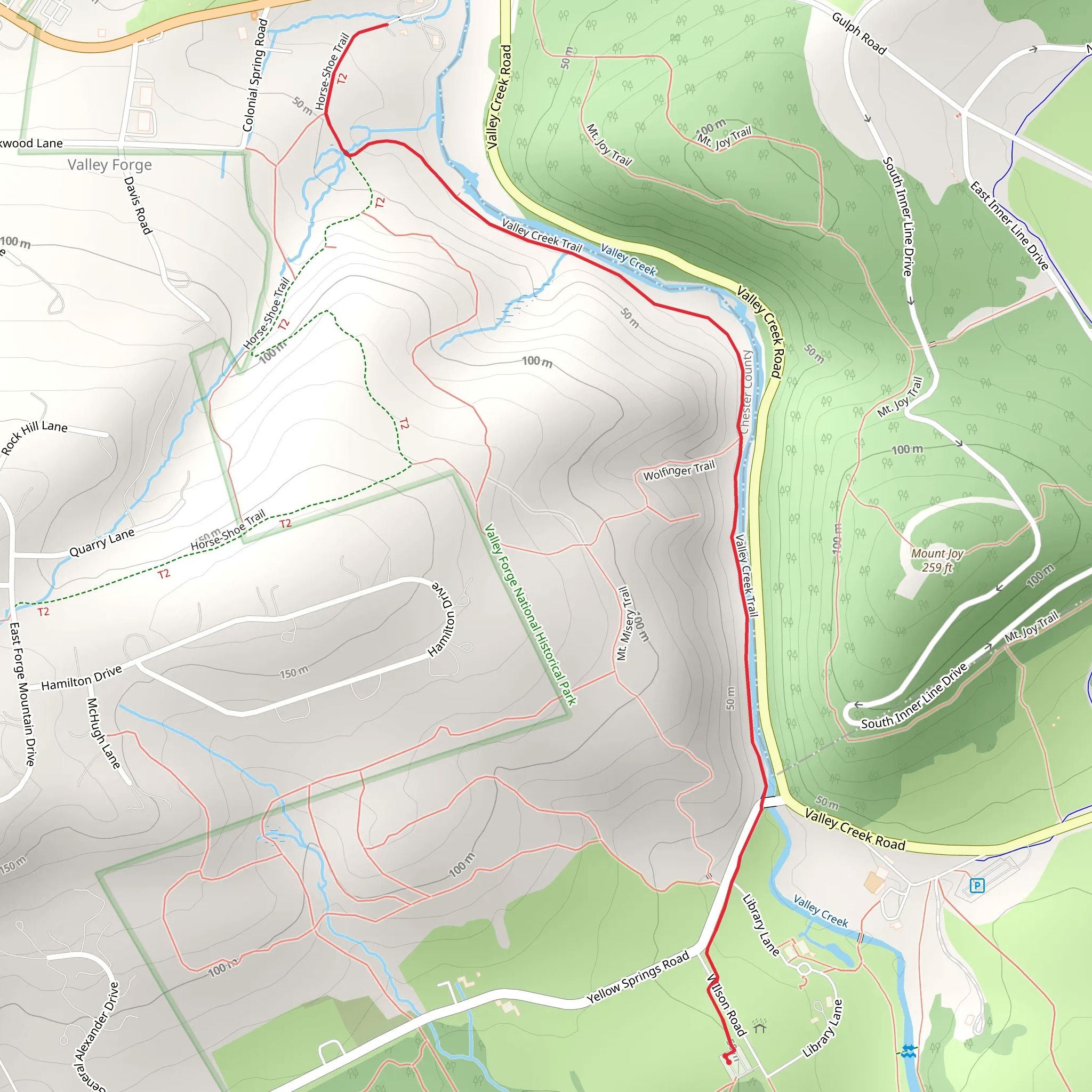 Valley Creek Trail from WIlson Road mobile static map