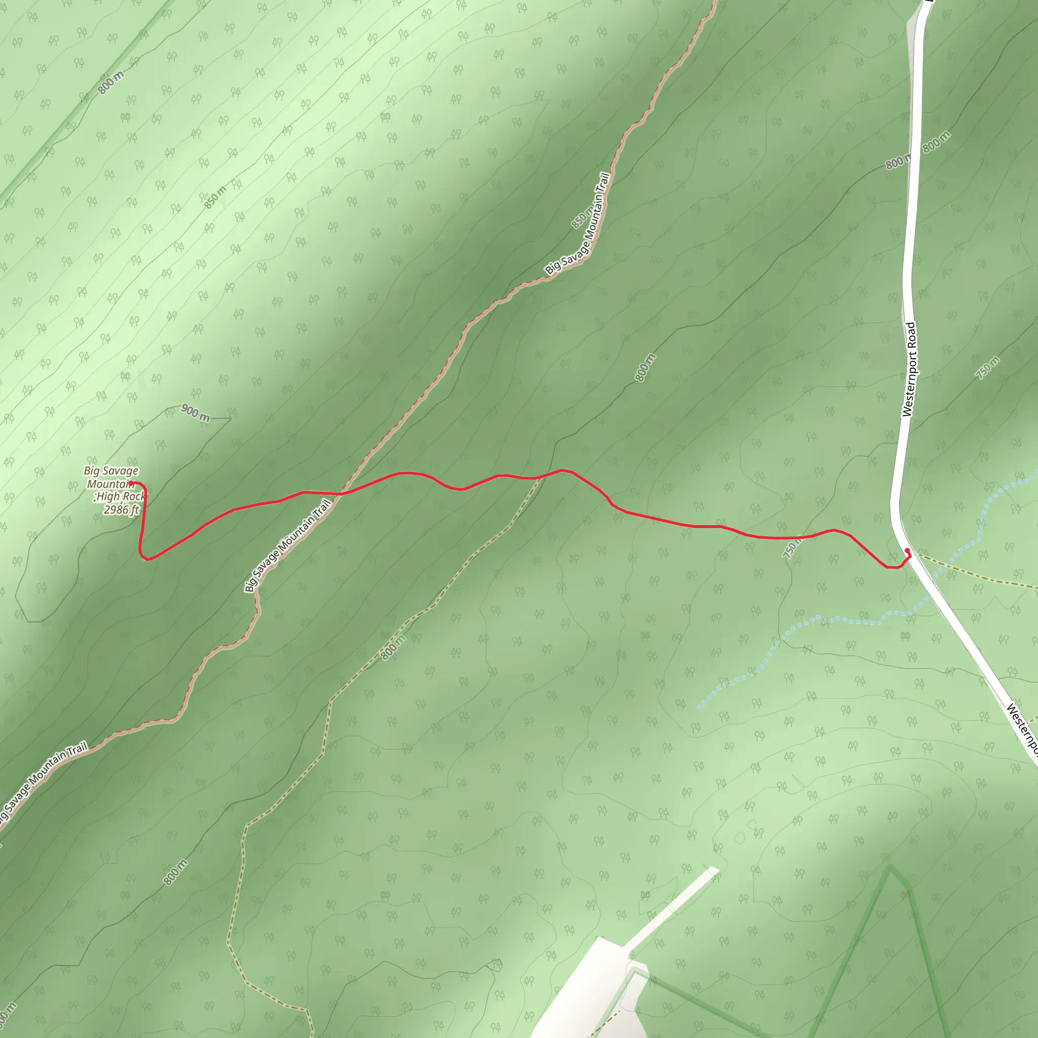 Big Savage Mountain mobile static map