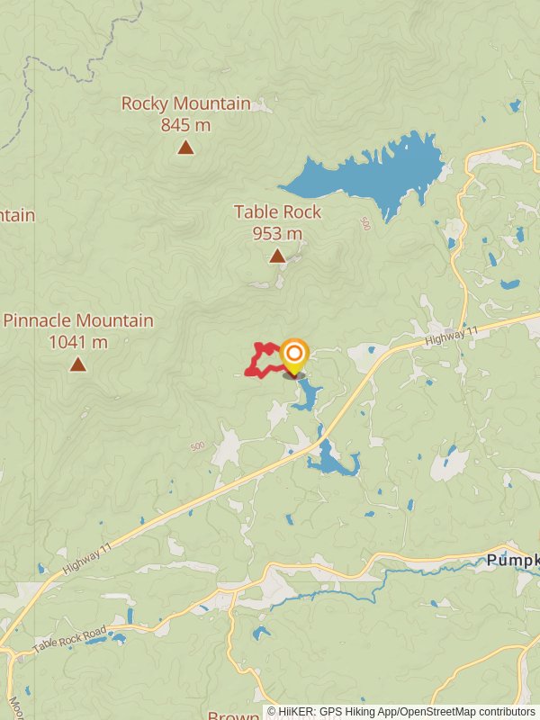 Table Rock, Carrick Creek and Foothills Loop Trail mobile static map