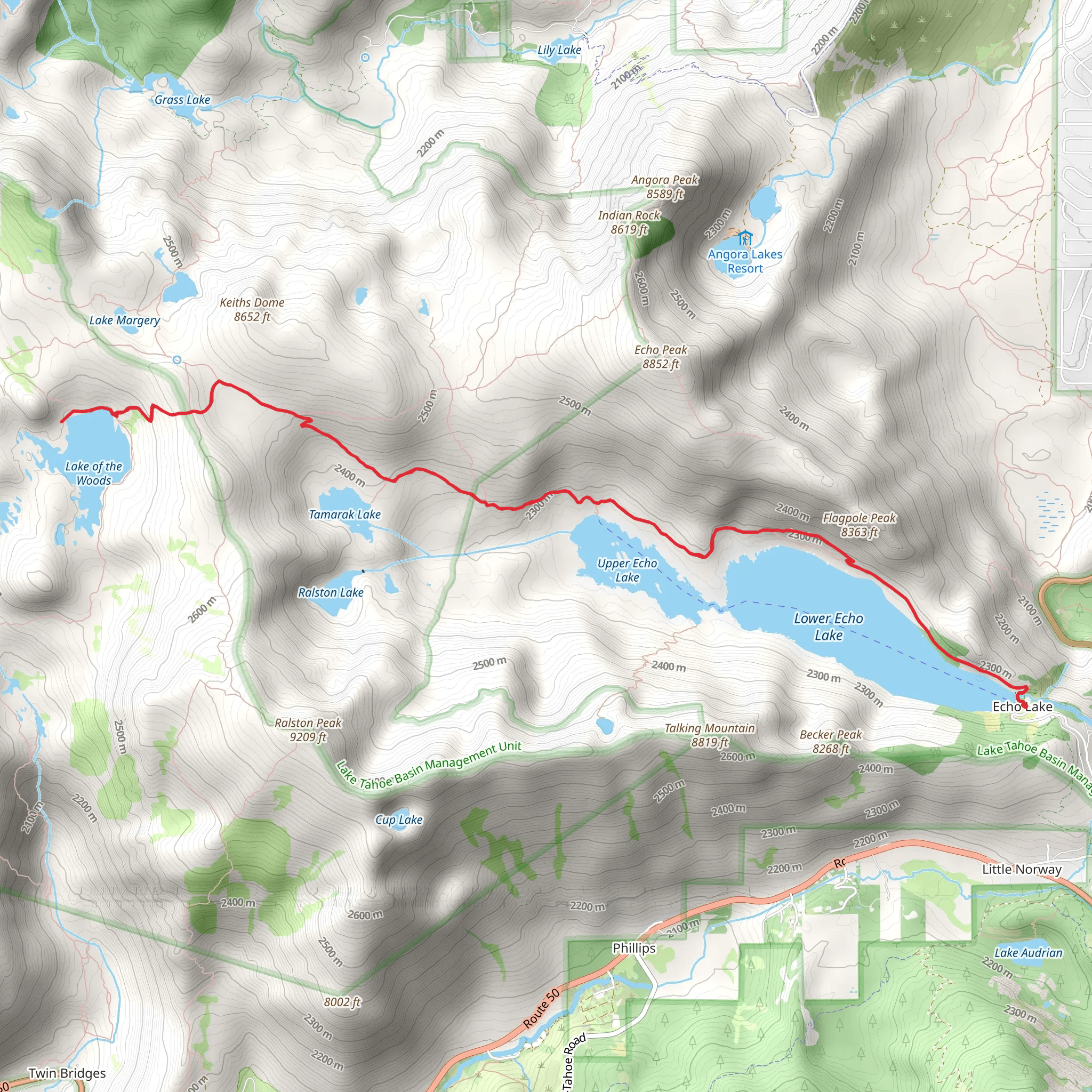 Lake of the Woods via Pacific Crest Trail mobile static map