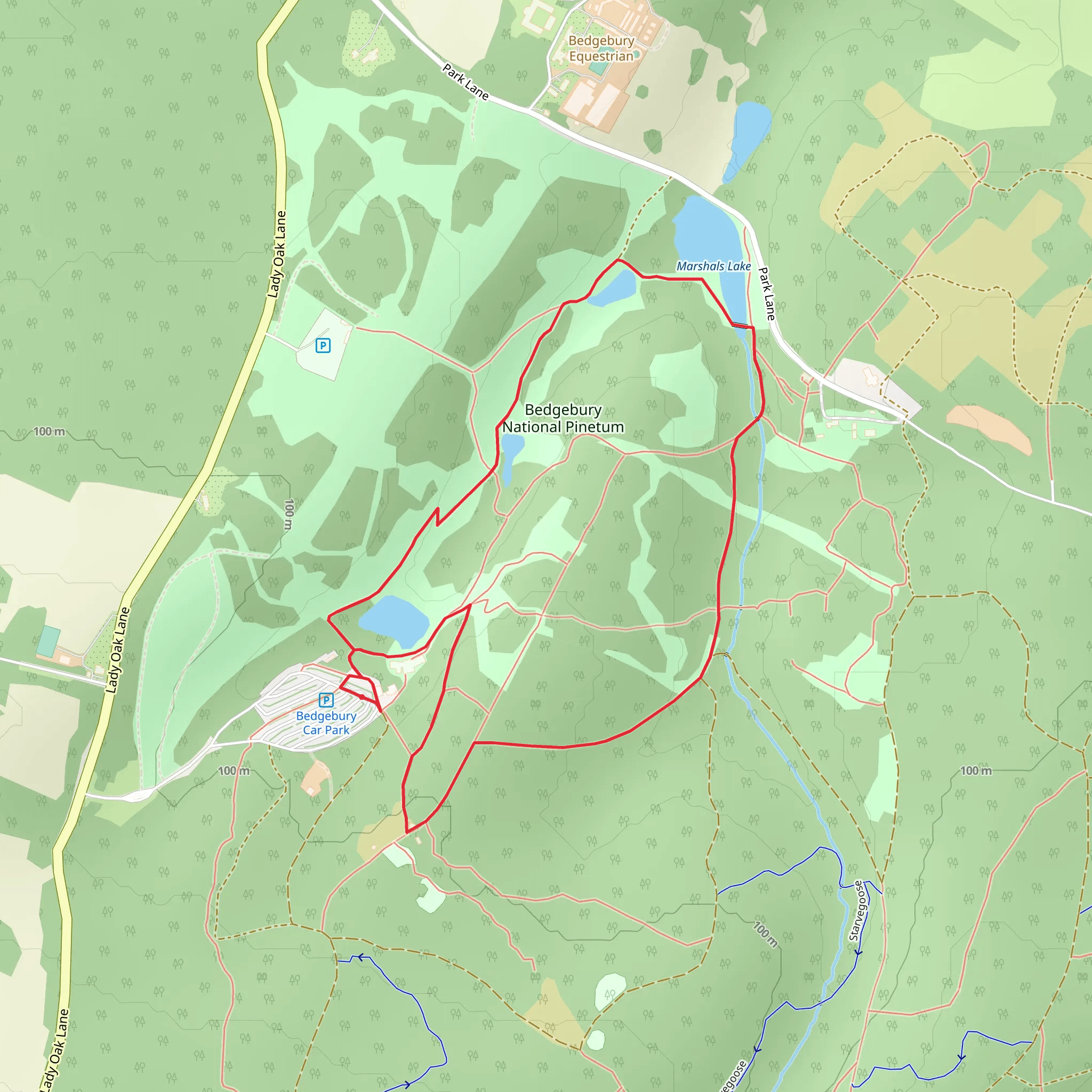 Bedgebury National Pinetum Loop mobile static map