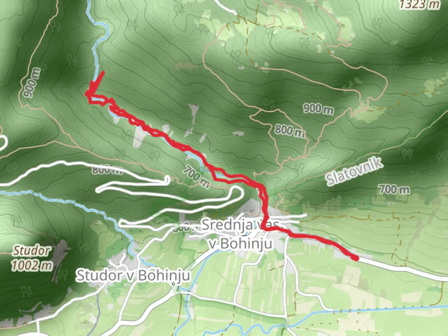 An image depicting the trail Ribnice Gorge & Waterfall Walk - Upper Limits UK and its surrounding area.