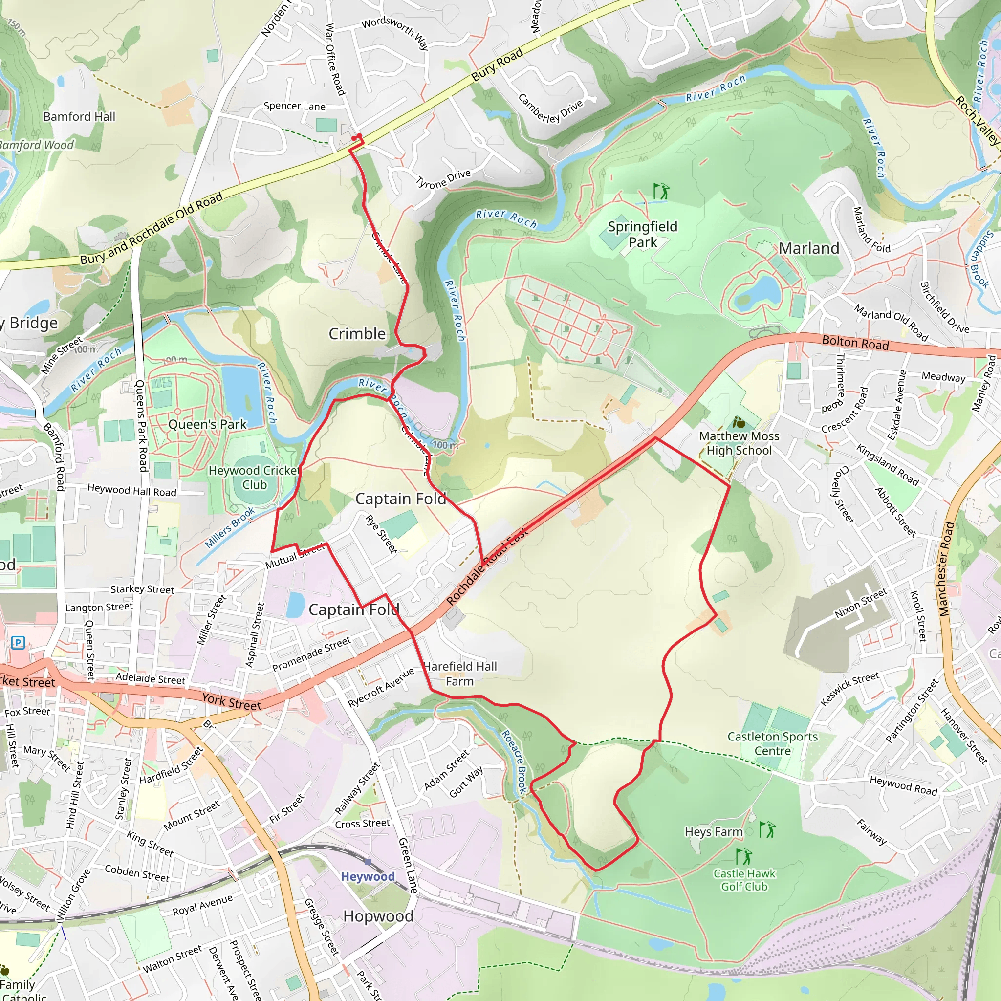 Chadwick and Crimble Mill Walk mobile static map