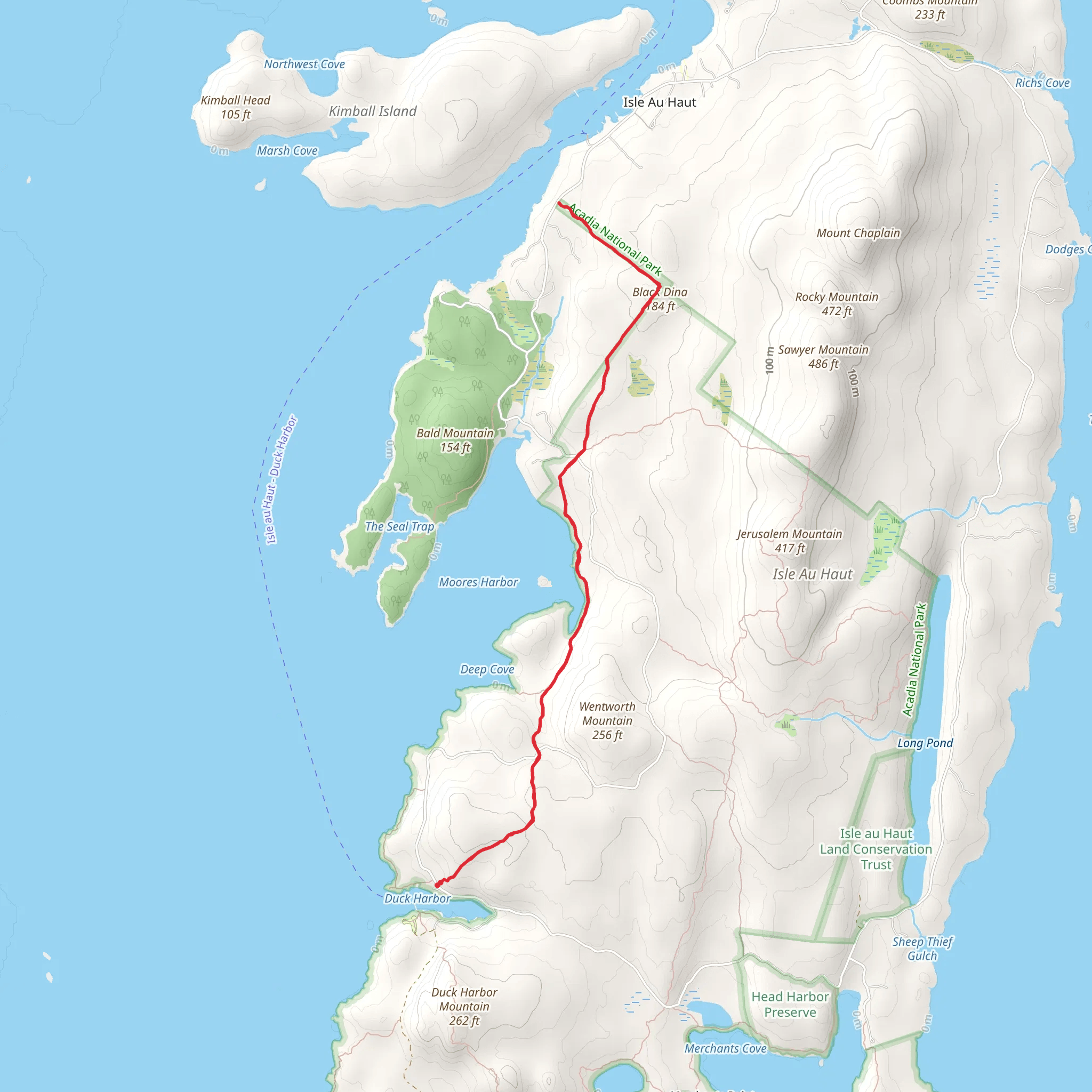 Duck Harbor Trail mobile static map