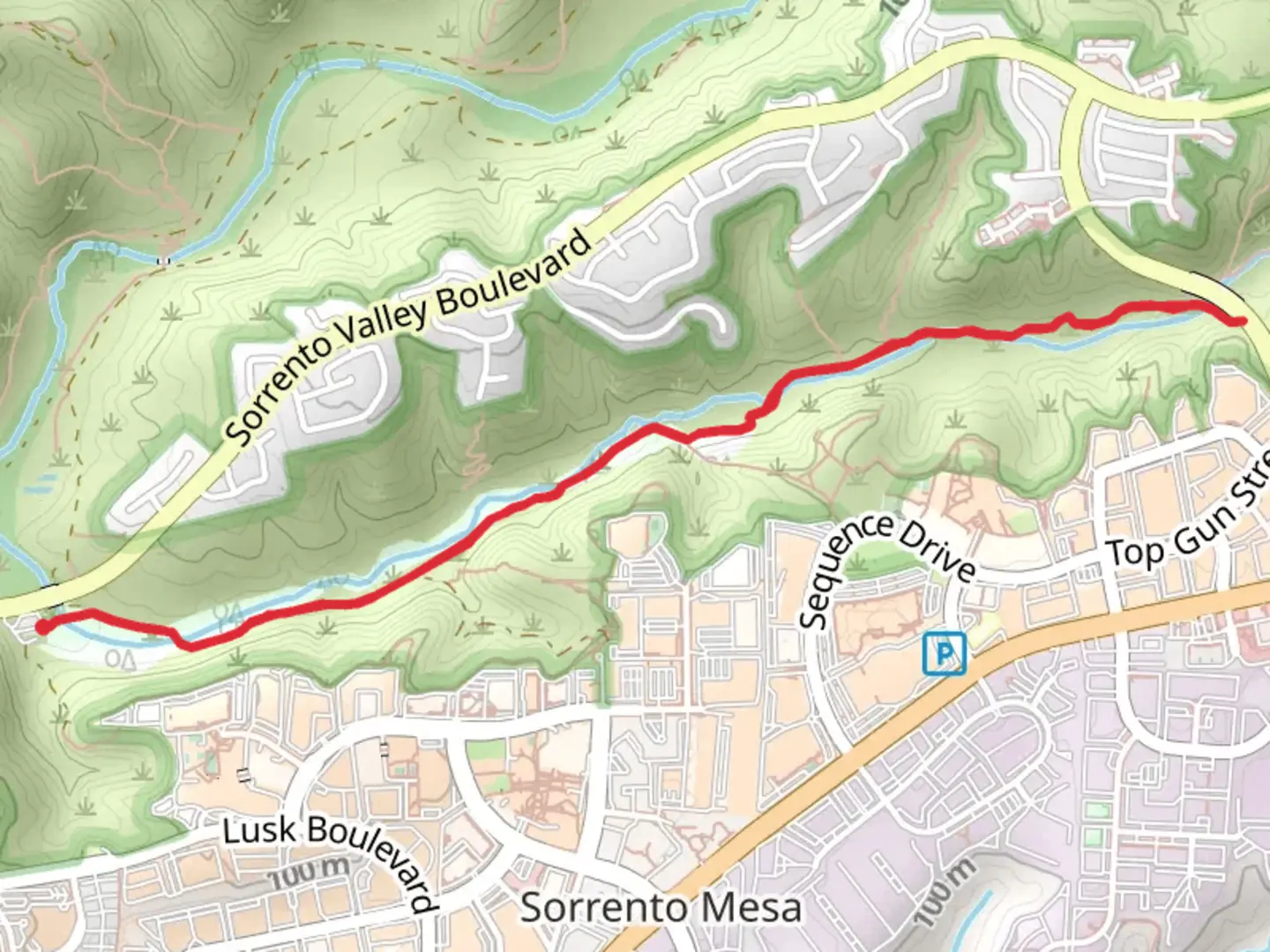 An image depicting the trail Lopez Creek and Lopez Canyon Trail and its surrounding area.