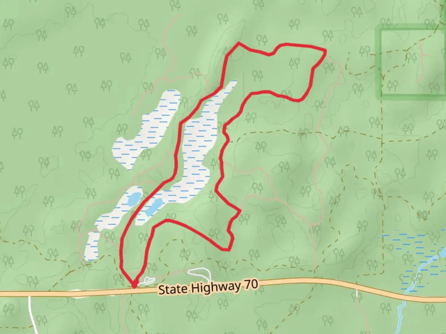An image depicting the trail Wintergreen Loop B Trail and its surrounding area.