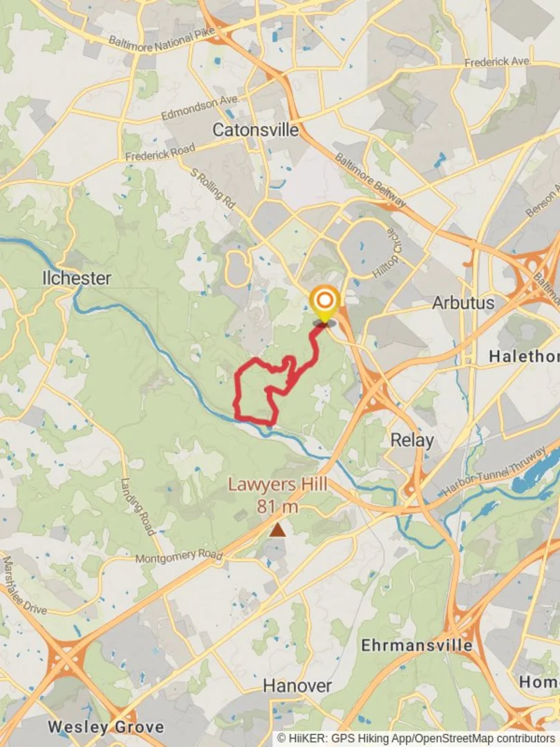 An image depicting the trail Soapstone, Vineyard Spring and Patapsco Traverse Loop Trail and its surrounding area.