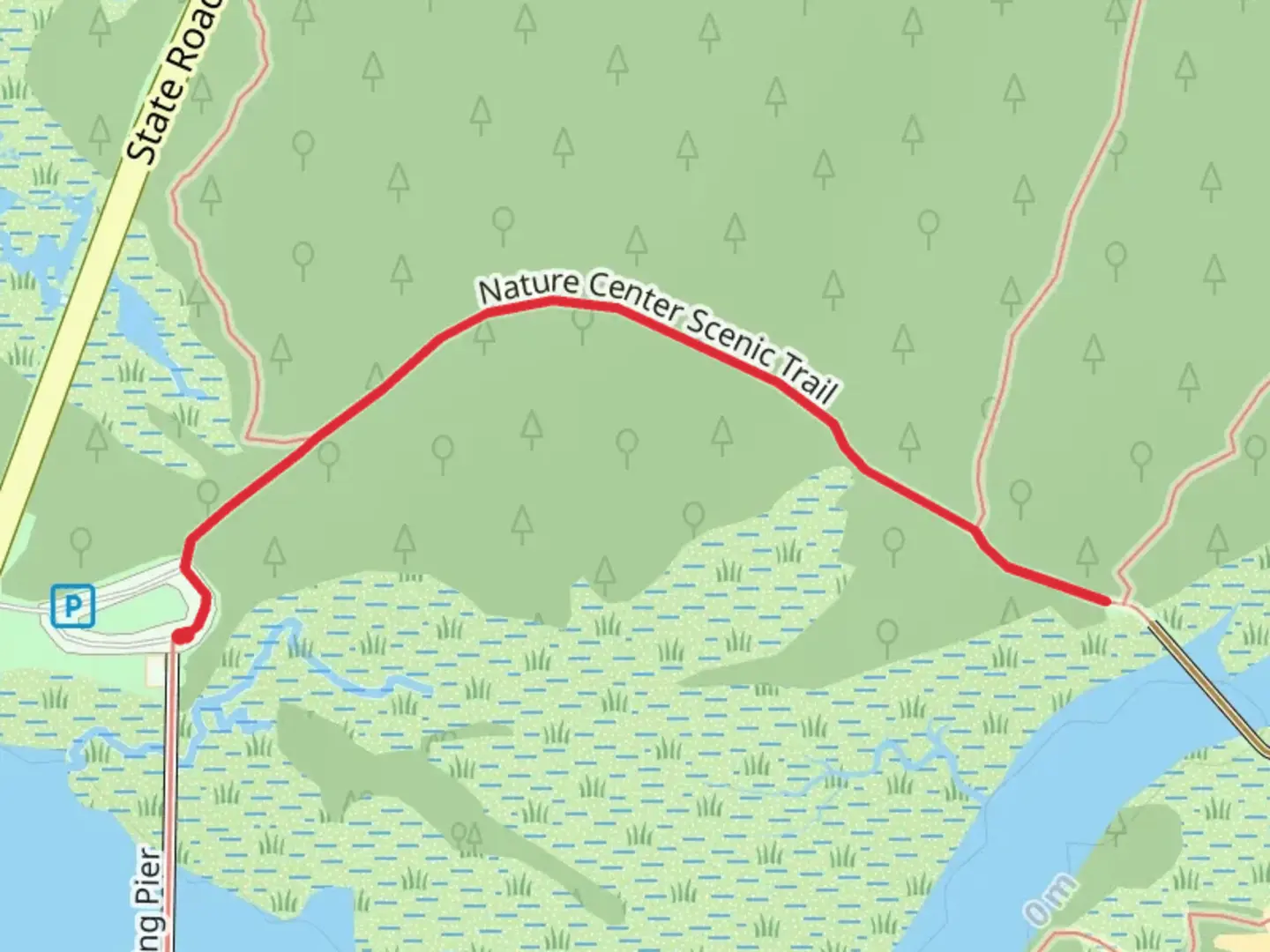 An image depicting the trail Nature Center Scenic Trail and its surrounding area.