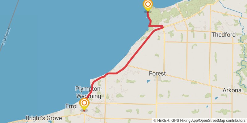 Waterfront Trail stage 67 Map