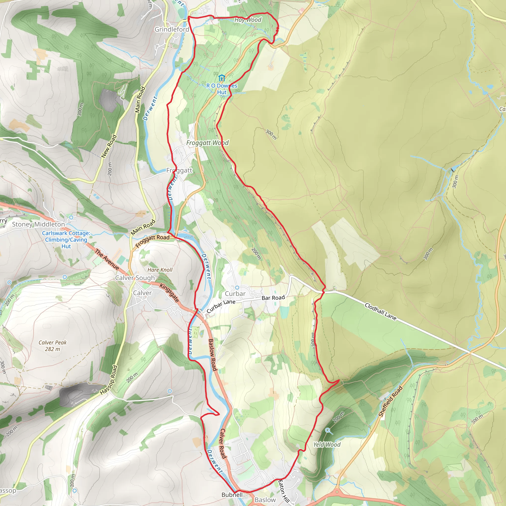 Hay Wood and River Derwent Loop mobile static map