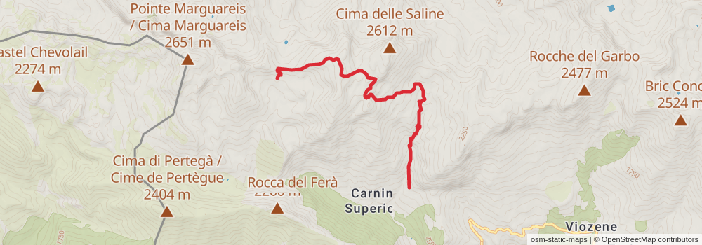 Sentiero Italia - Alps Section stage 180 Map