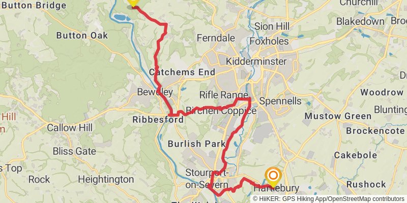 North Worcestershire 50 mile Loop stage 2 Map
