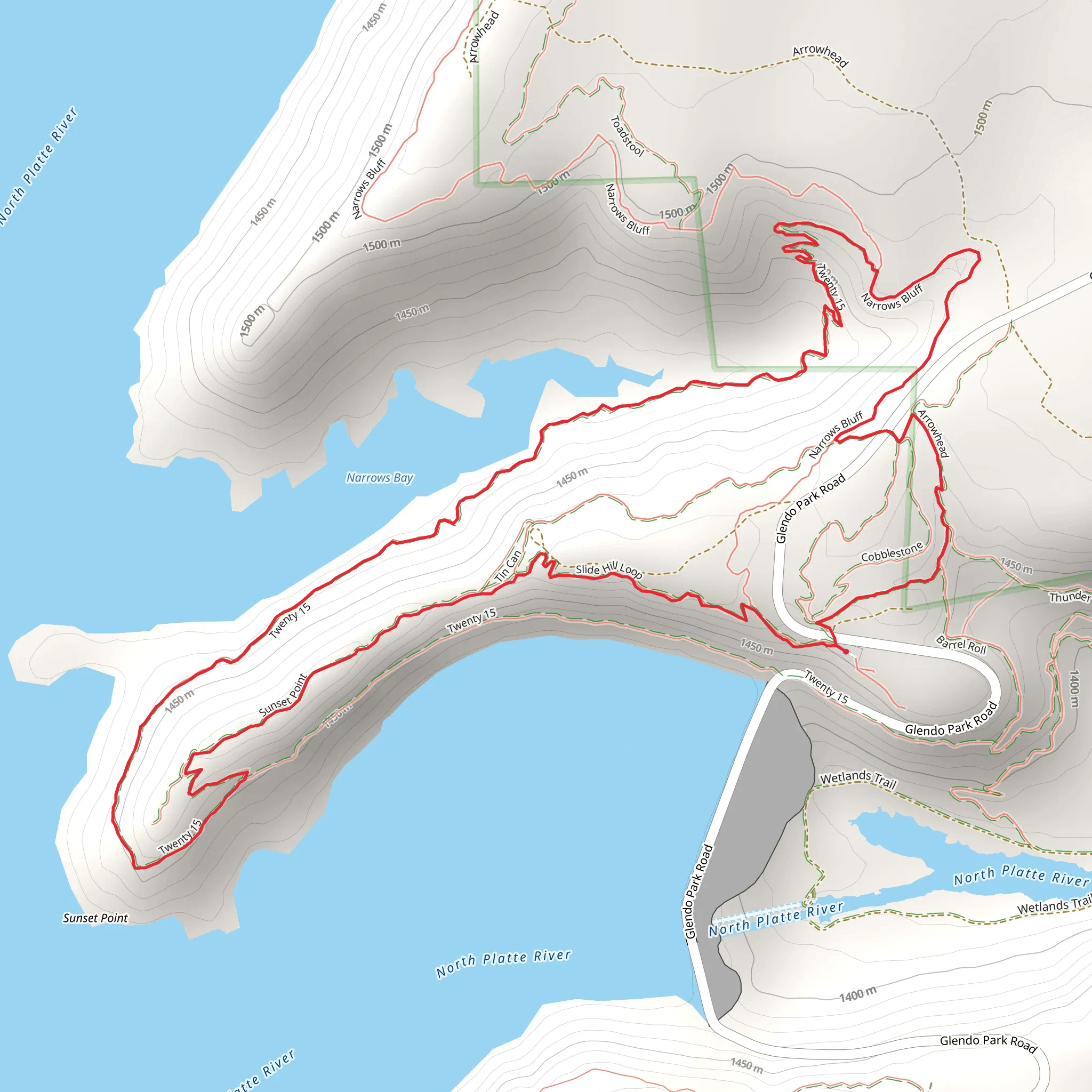 Narrows Bay and Sunset Point Loop mobile static map