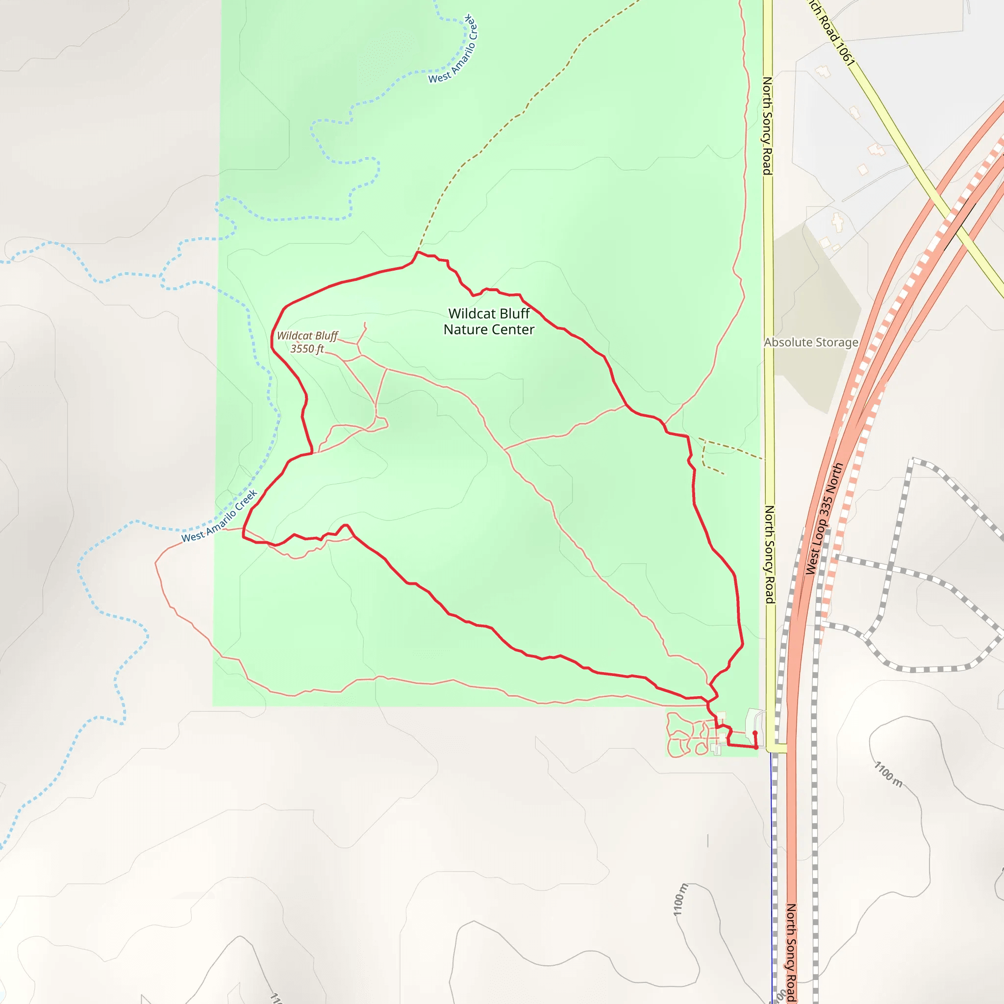 Wildcat Bluff Nature Center Loop mobile static map