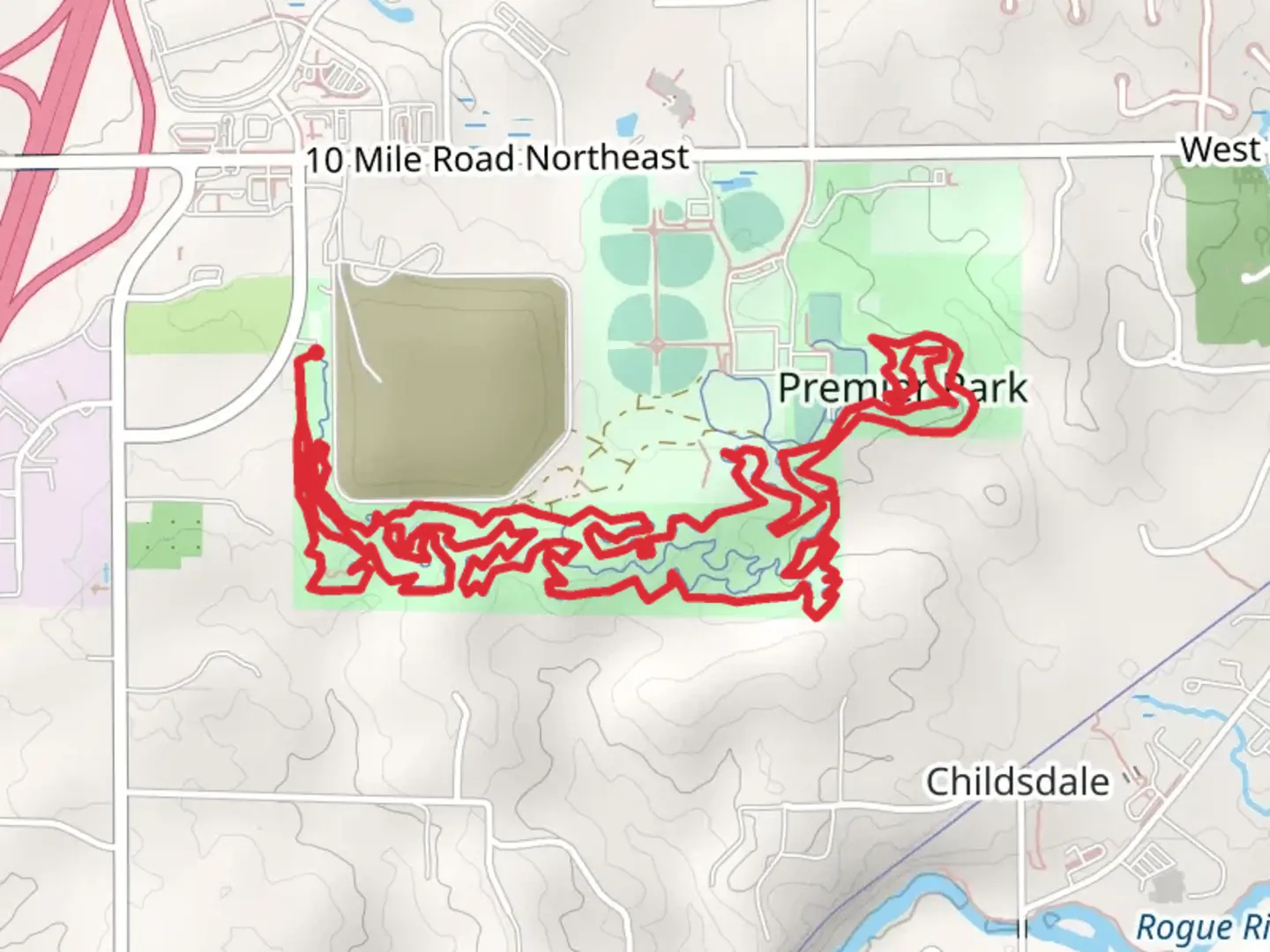 An image depicting the trail Merrell Loop Trail - Premier Park and its surrounding area.