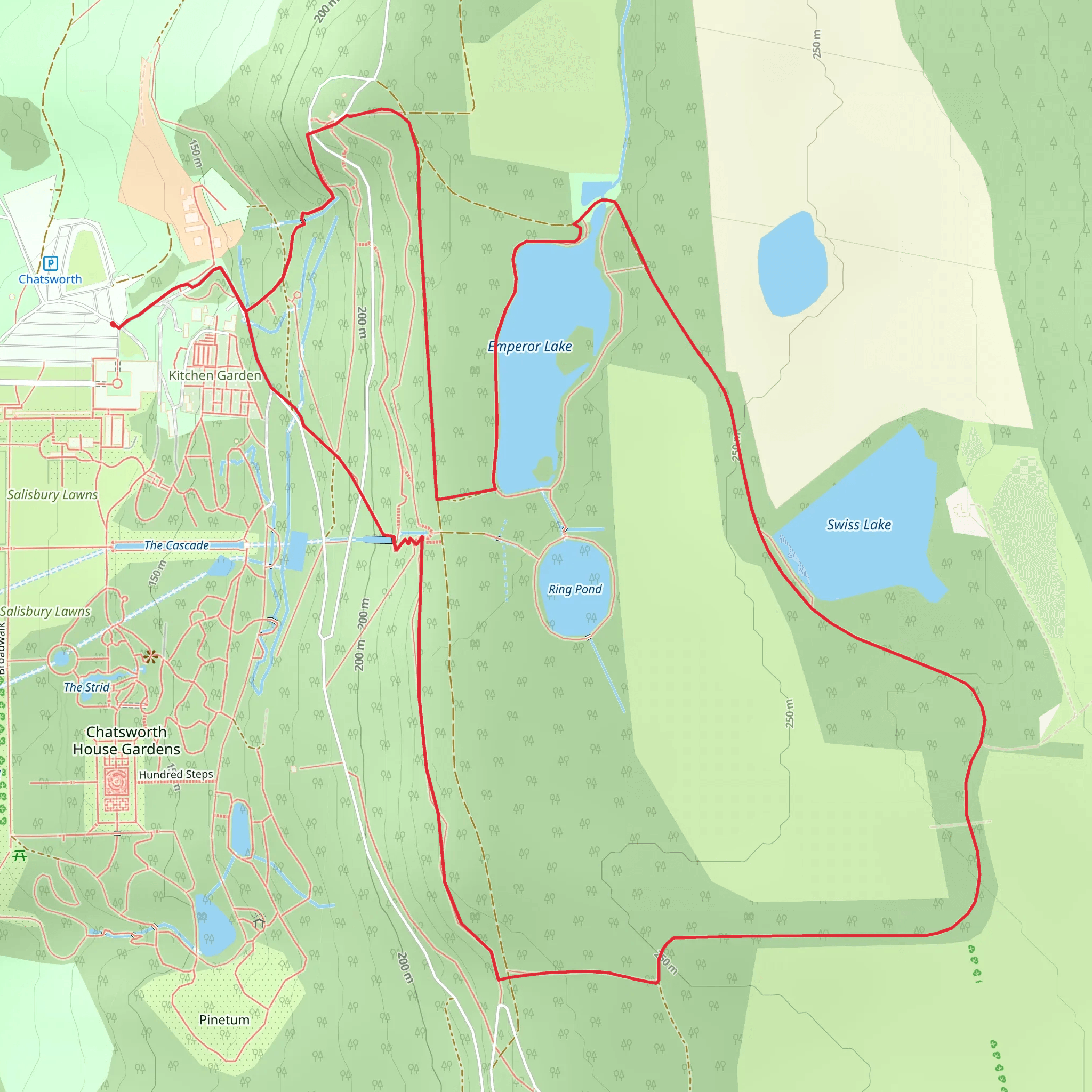 Emperor Lake and Swiss Lake Loop from Chatsworth mobile static map