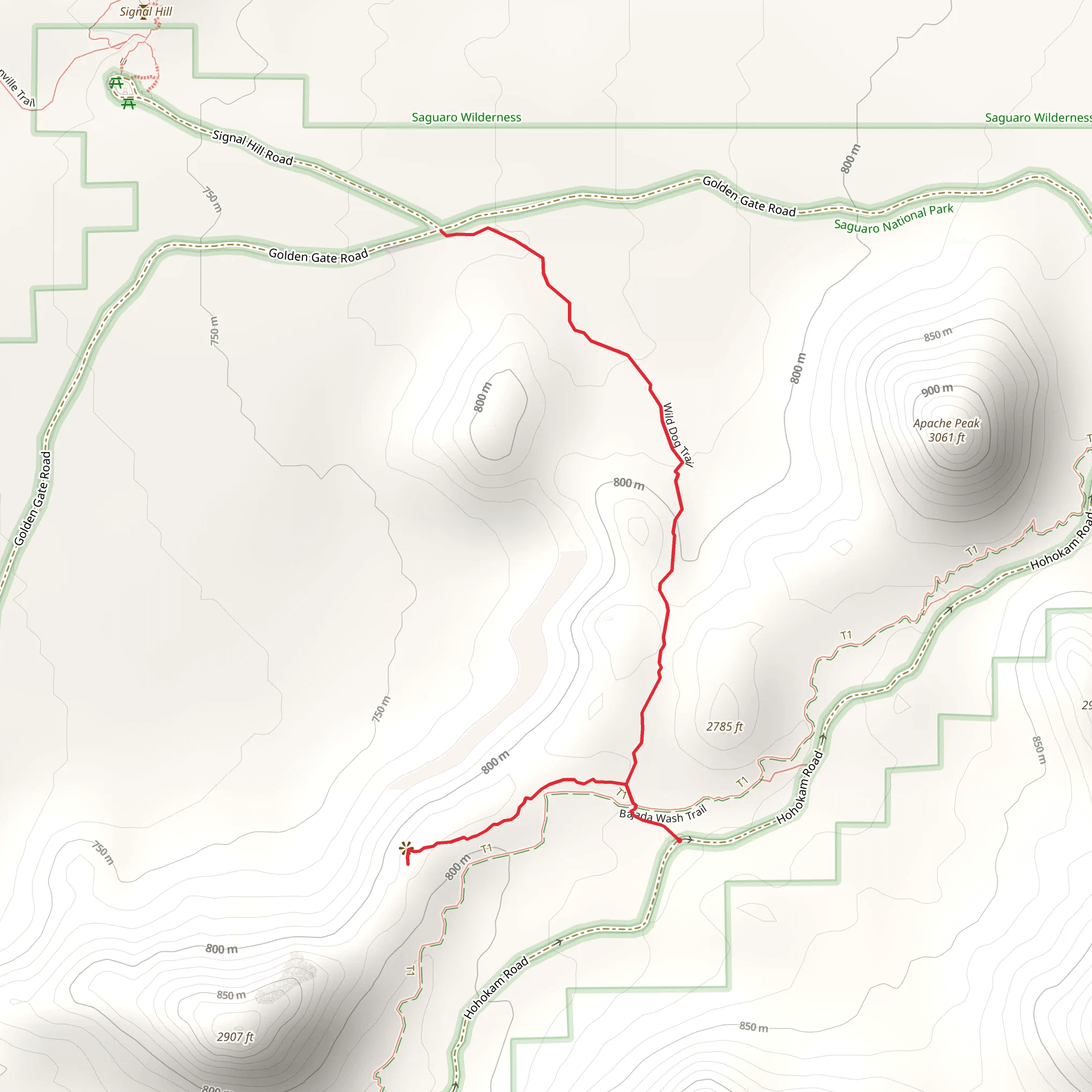 Valley View and Wild Dog Trail mobile static map
