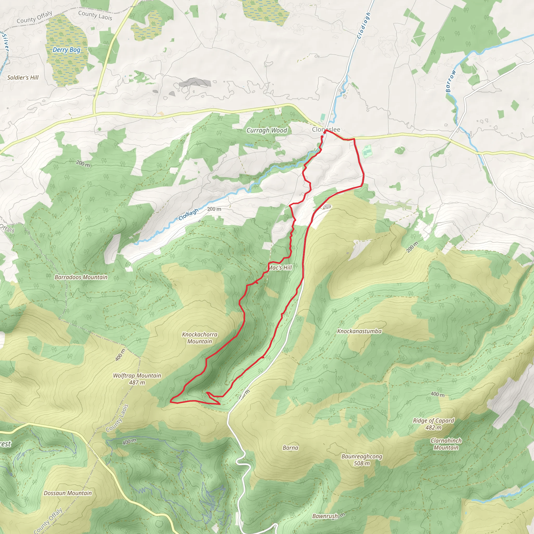 Glendineoregan and Mac's Hill Long Loop mobile static map