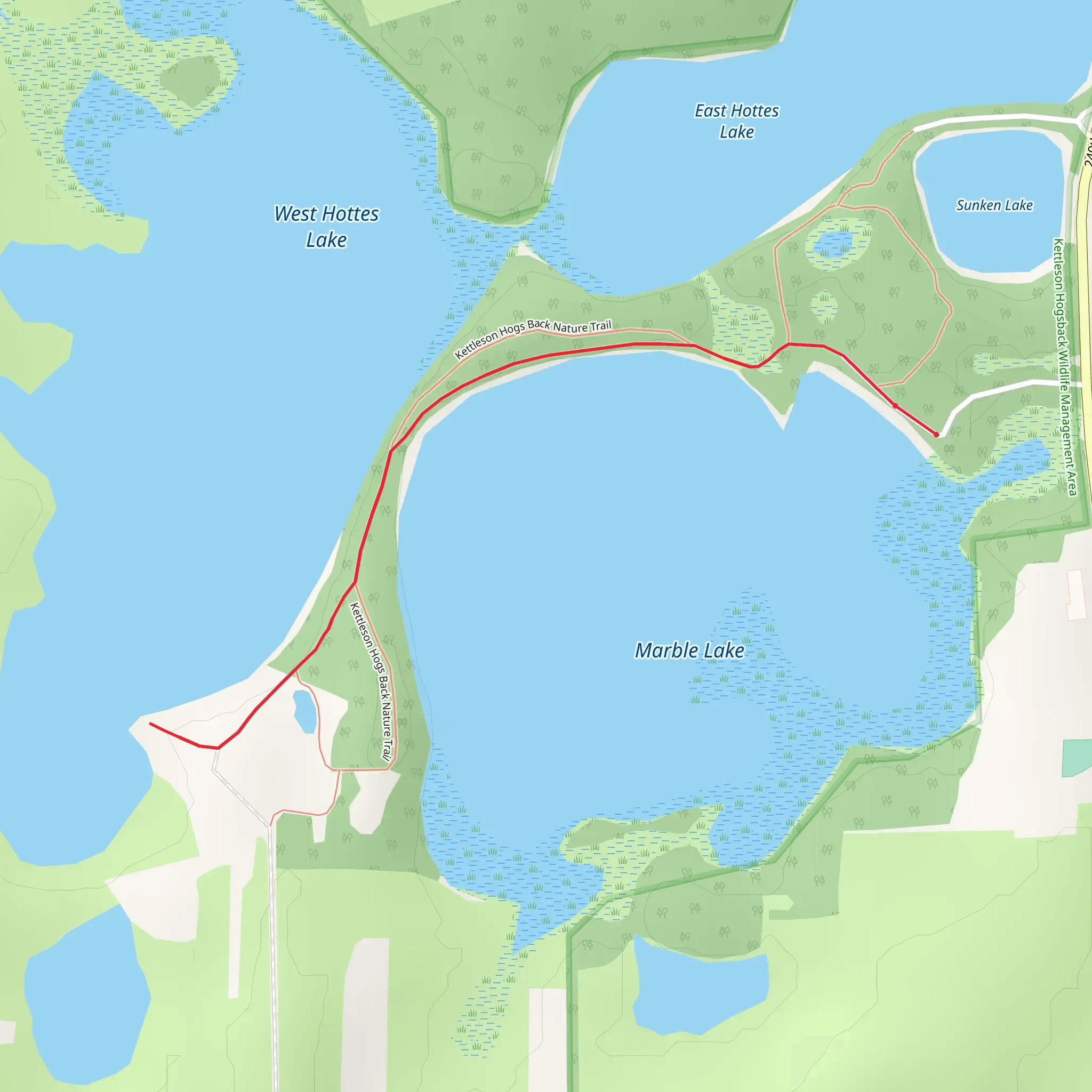 Walk along Marble Lake mobile static map
