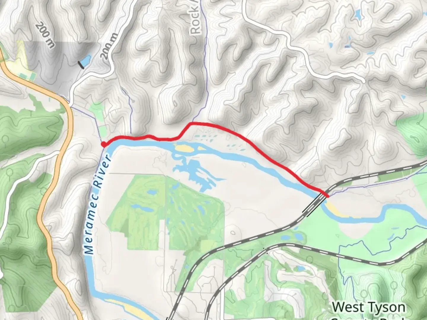 An image depicting the trail Rock Hollow Greenway and Al Foster Trail and its surrounding area.