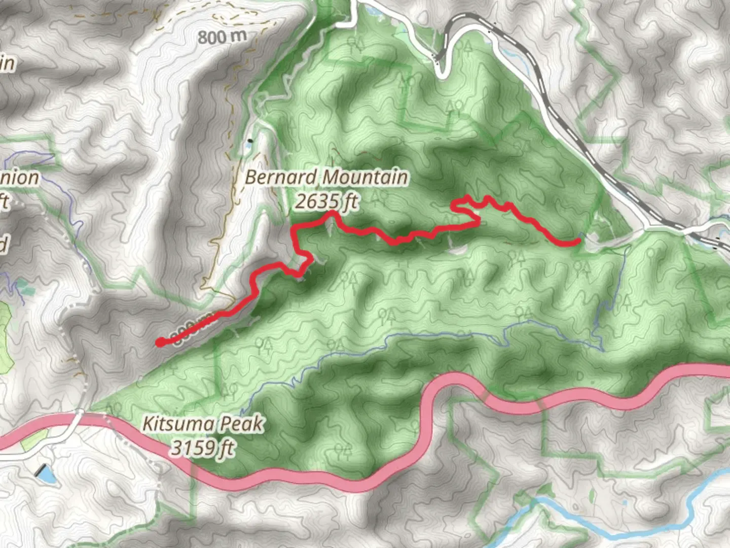 An image depicting the trail Point Lookout Trail and its surrounding area.