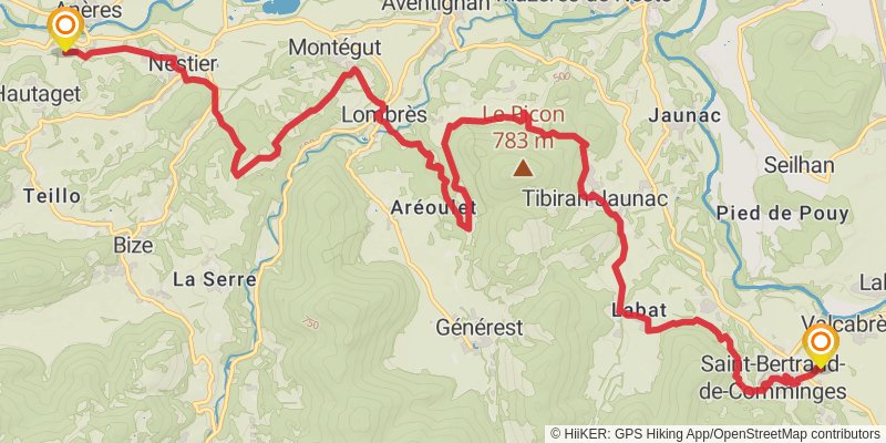 GR 78 - Sentier de Piémont stage 15 Map