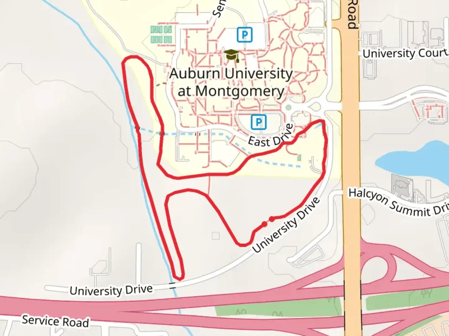 An image depicting the trail Alabama Loop and its surrounding area.