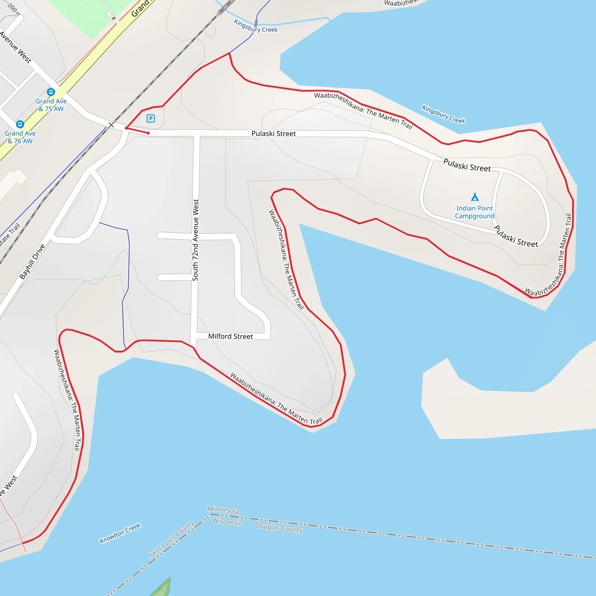 Kingsbury and Knowlton Creek mobile static map