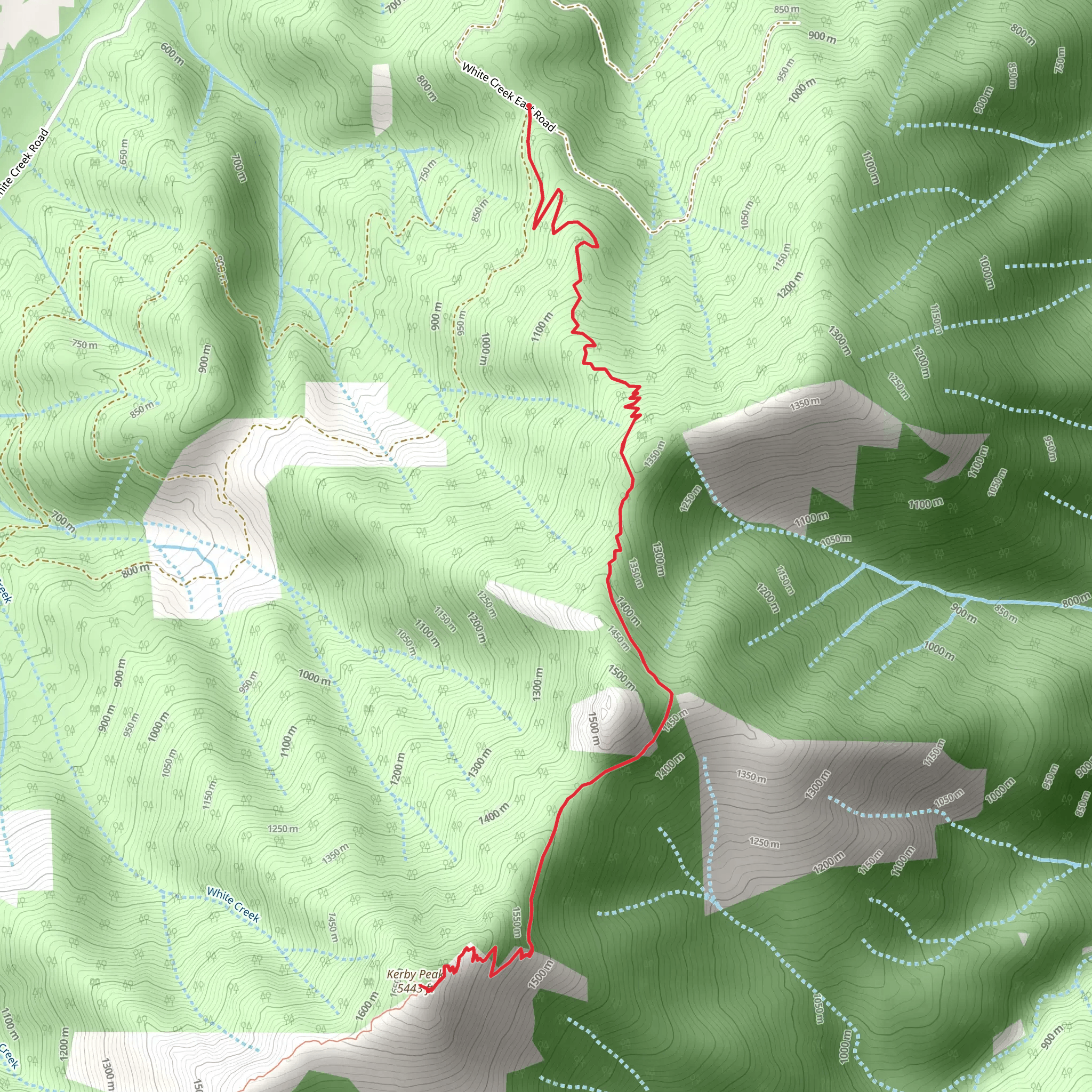 Kerby Peak Trailhead mobile static map