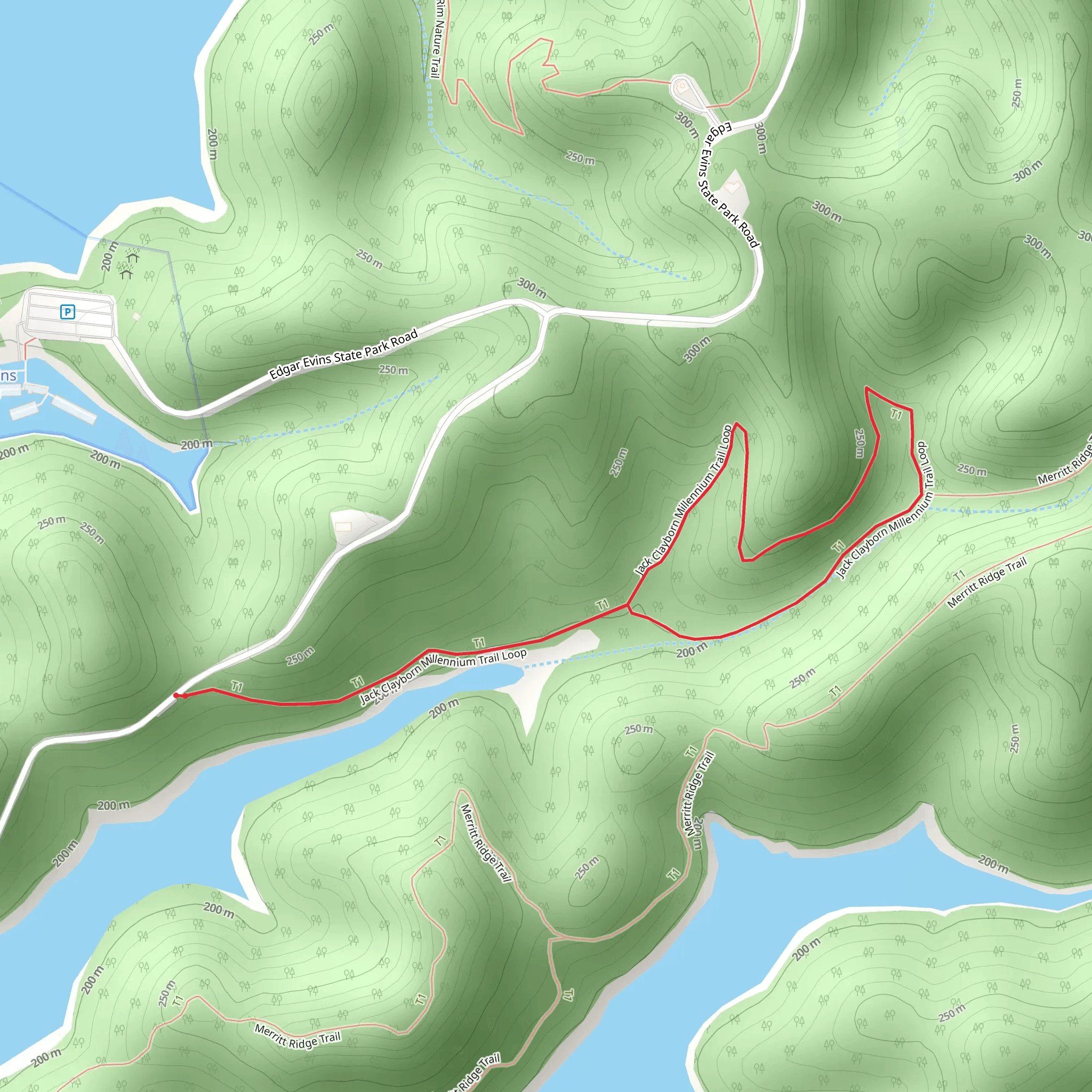 Jack Clayborn Millennium Loop Trail mobile static map