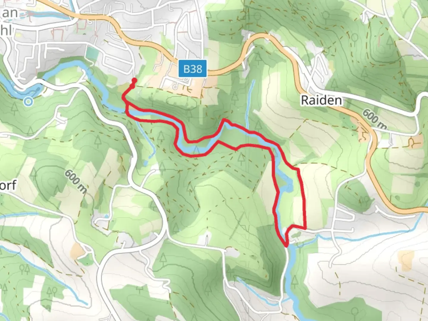 An image depicting the trail Naturerlebnisweg and its surrounding area.