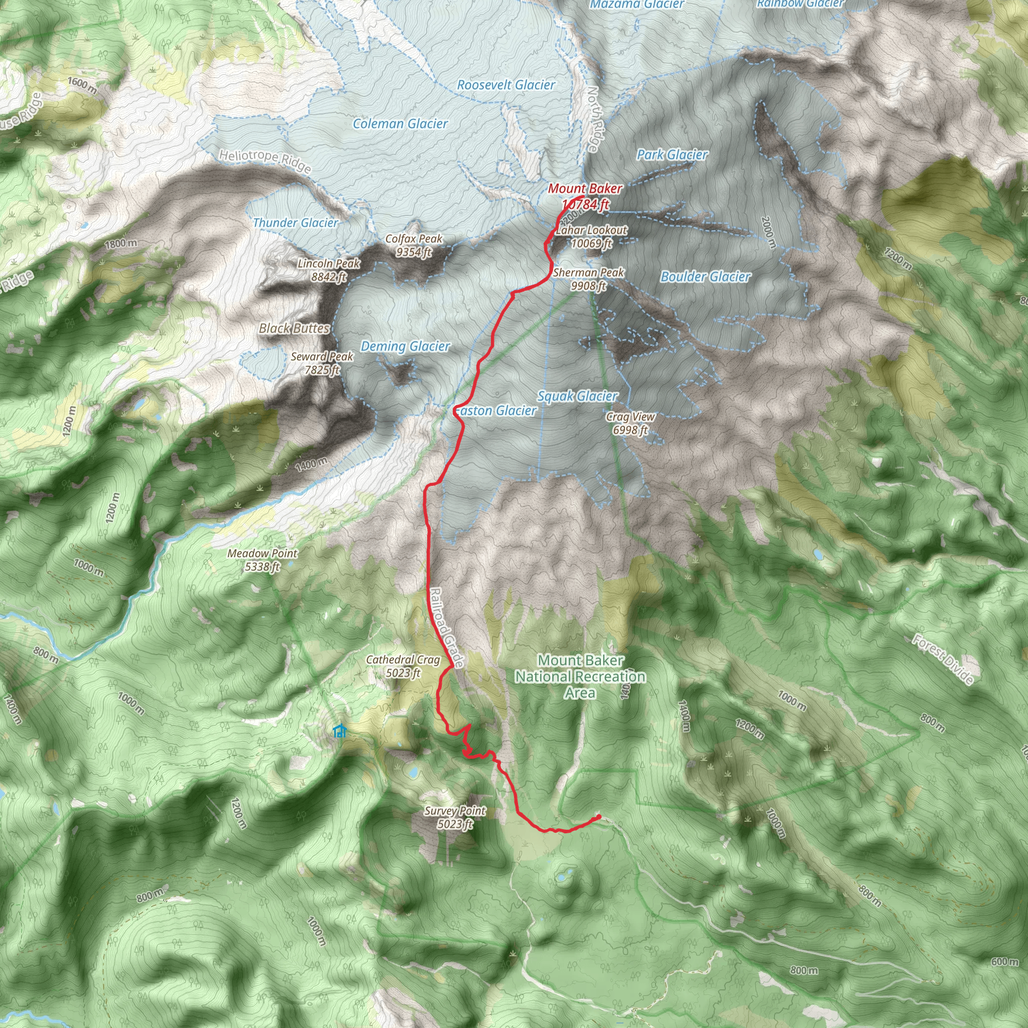 Mount Baker via Park Butte Trail mobile static map