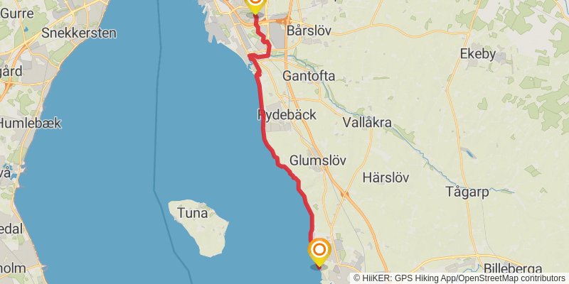 Skåneleden Trail stage 19 Map