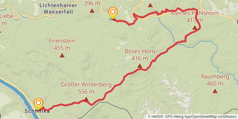 Malerweg stage 4 Map