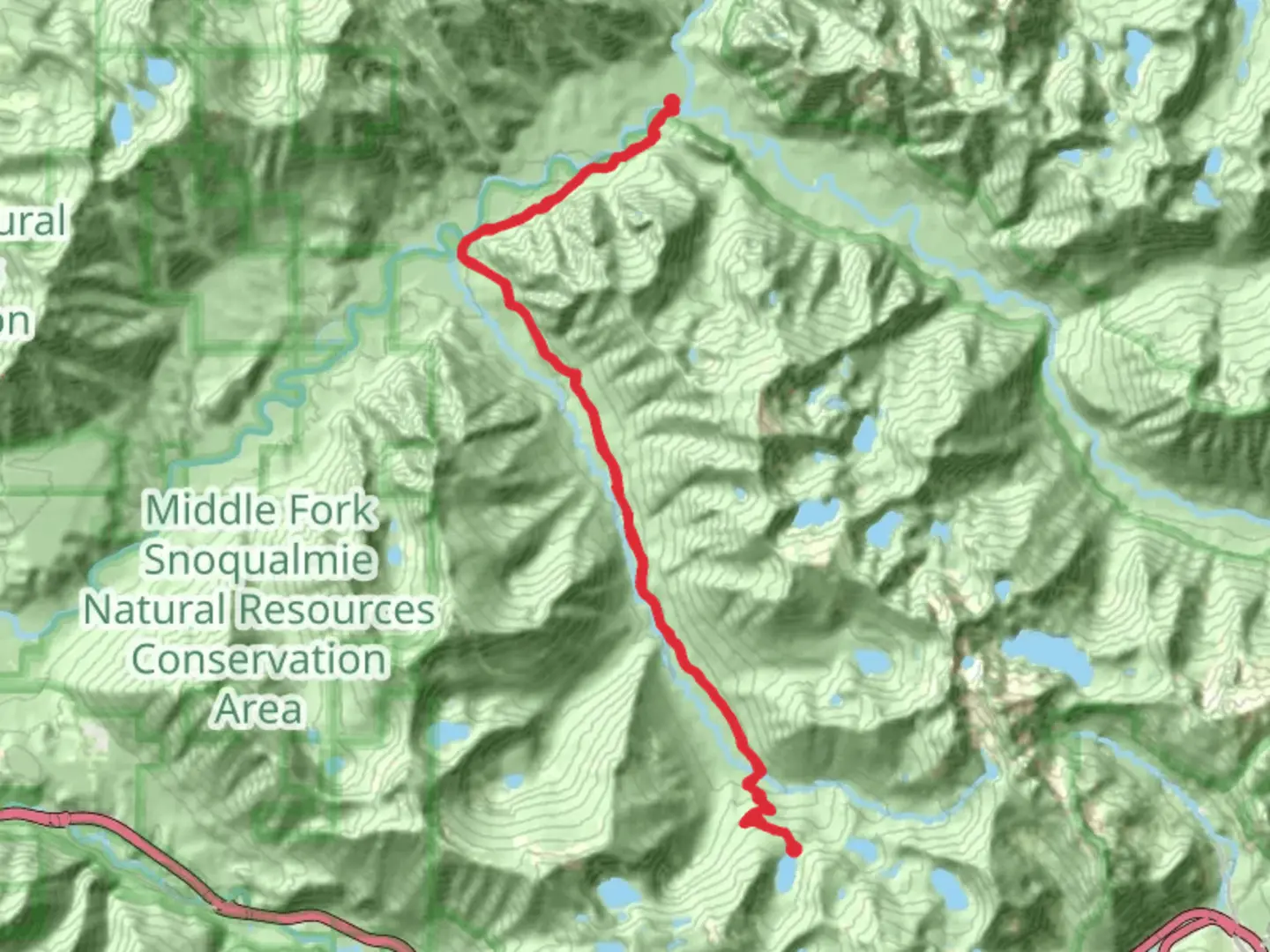 An image depicting the trail Pratt River Trail and its surrounding area.