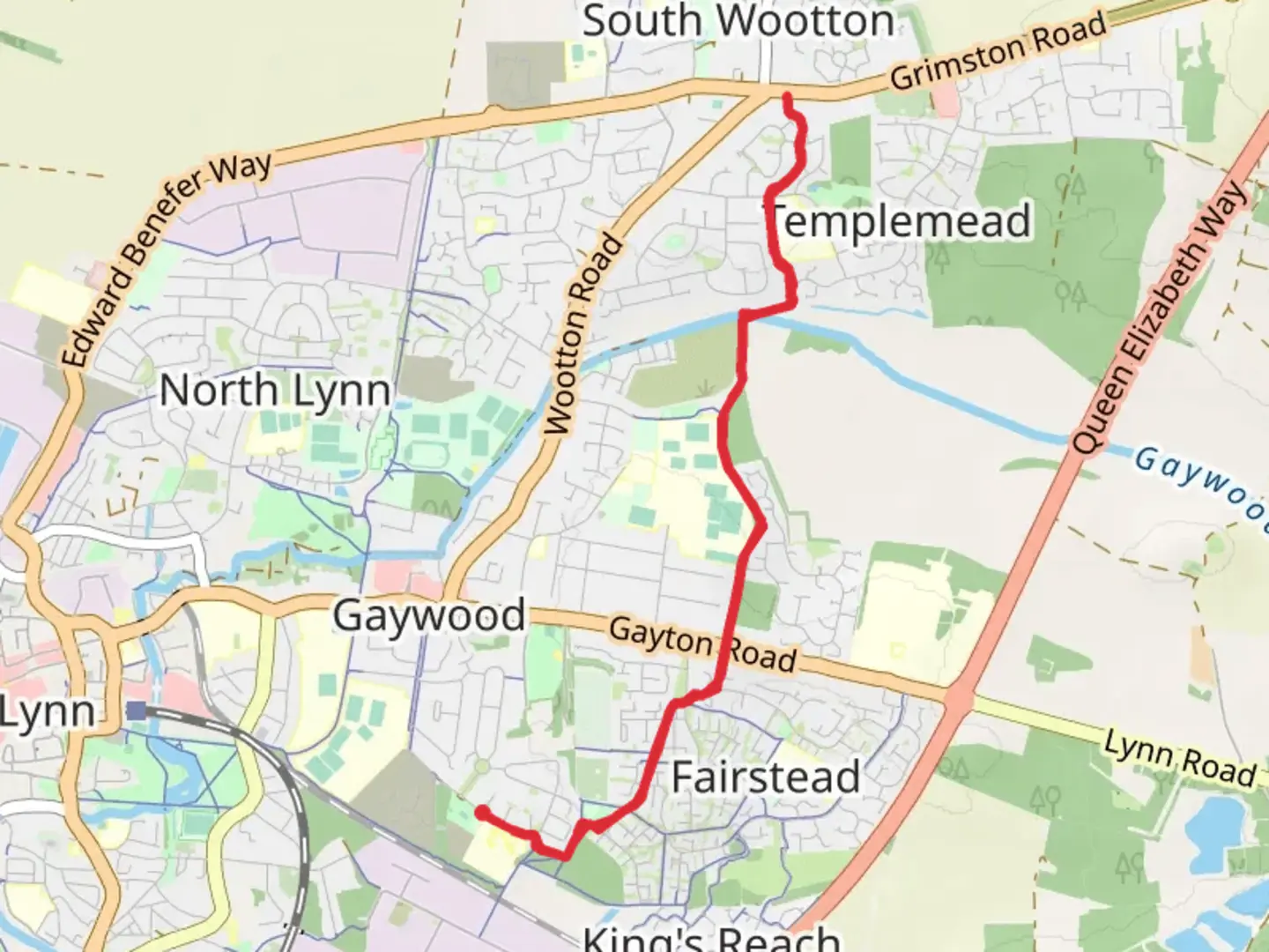 An image depicting the trail King's Lynn Walk and its surrounding area.