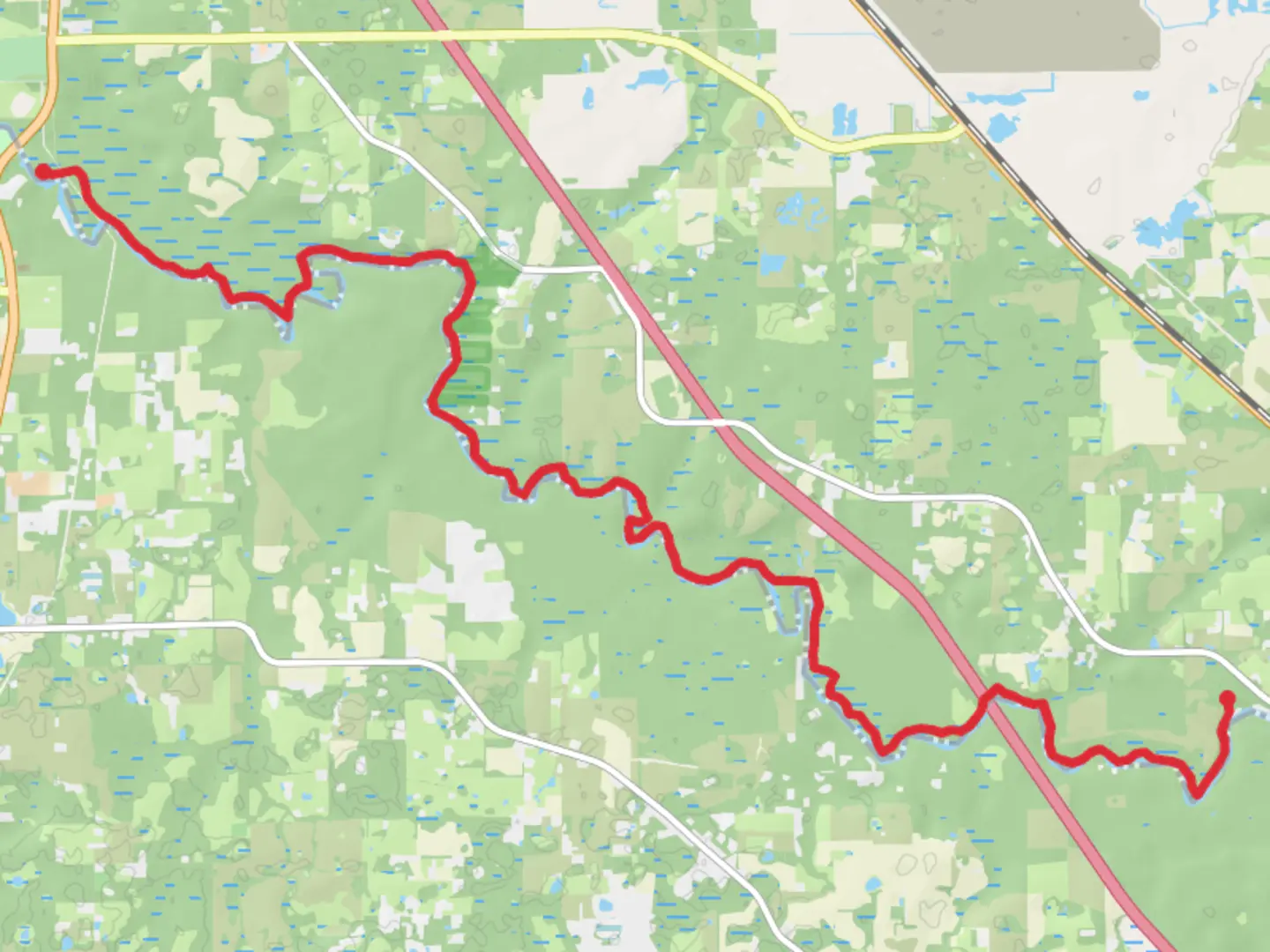 An image depicting the trail Suwannee River Trail - Jim Mike Hill and its surrounding area.