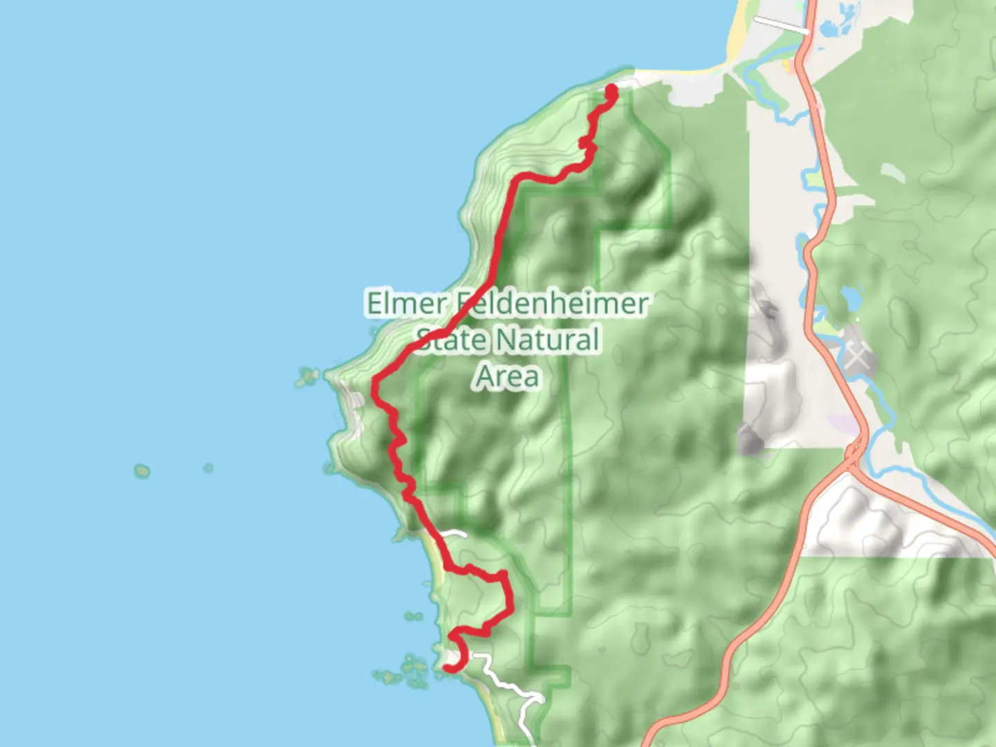 An image depicting the trail Clark's Mountain via Indian Beach Trail and its surrounding area.