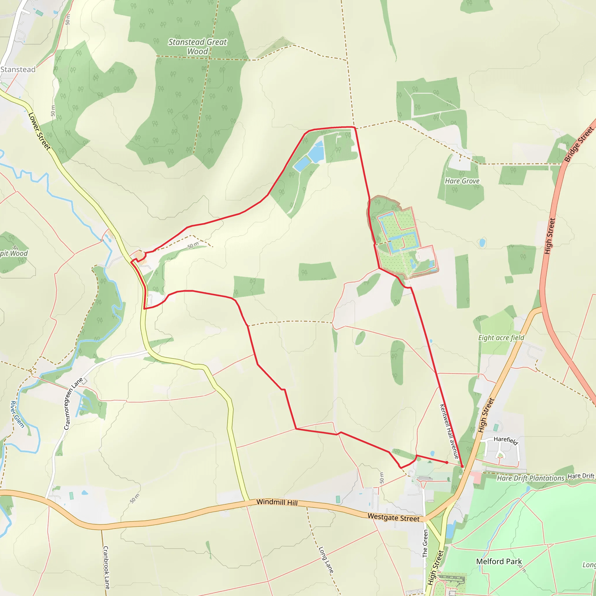 Kentwell Hall Long Melford mobile static map