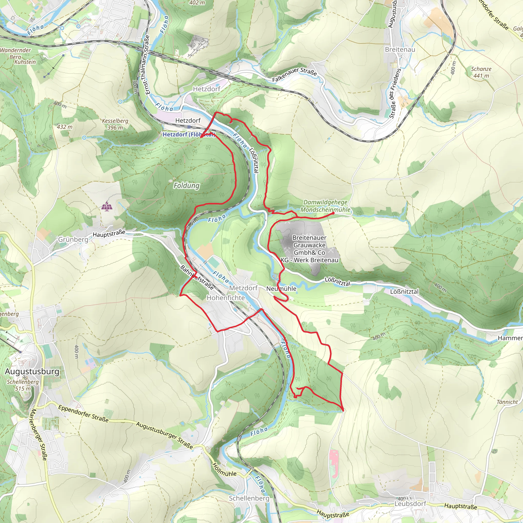 Harthefelsen and Bastei via Stilles Tal mobile static map