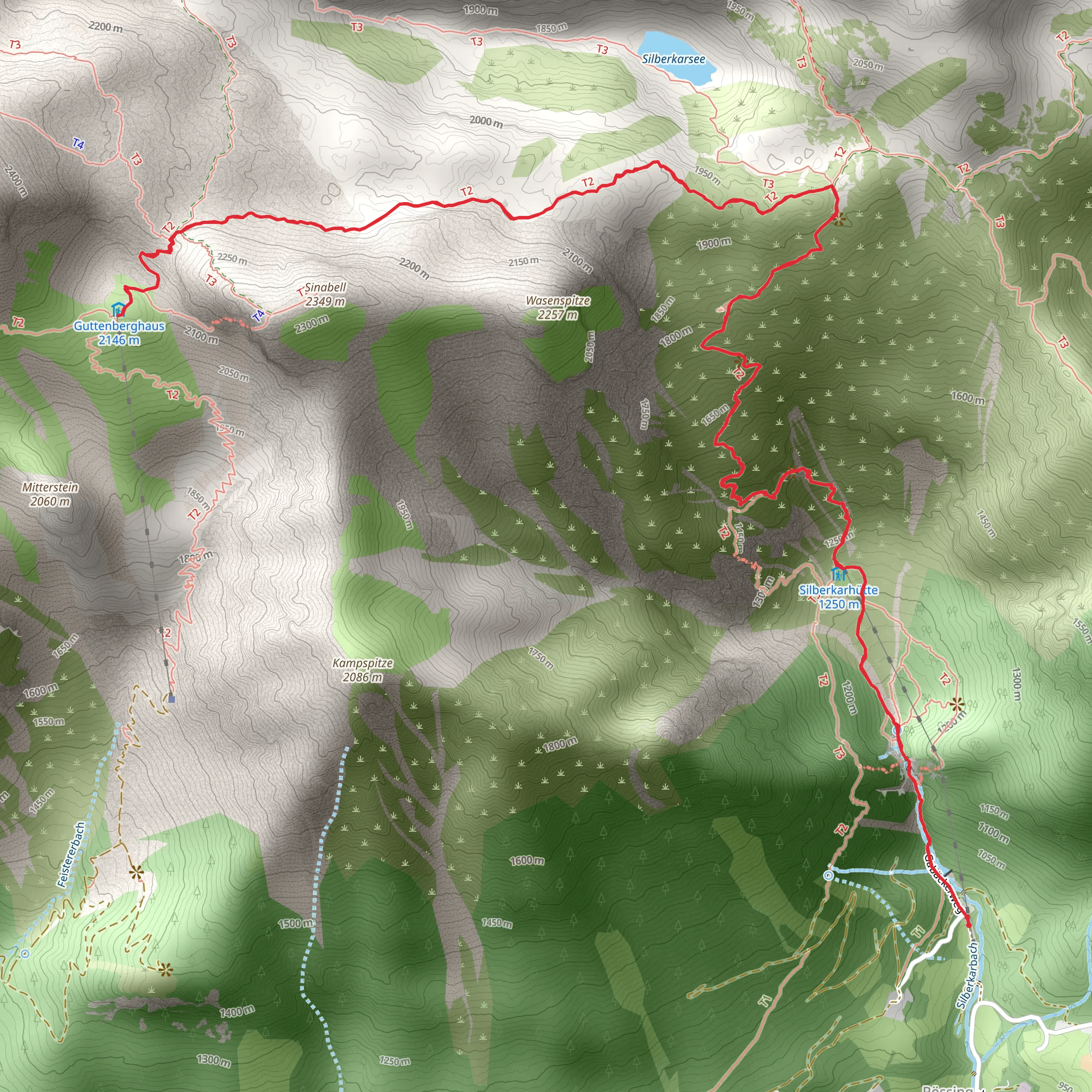Silberkarklamm - Guttenberghaus mobile static map