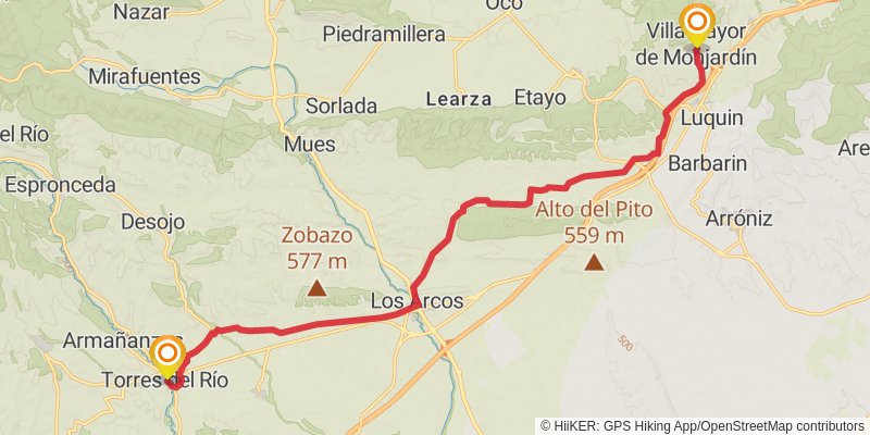 Camino de Santiago Francés stage 8 Map