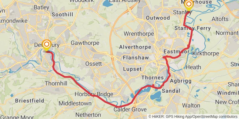 Todmorden to York Walk stage 4 Map