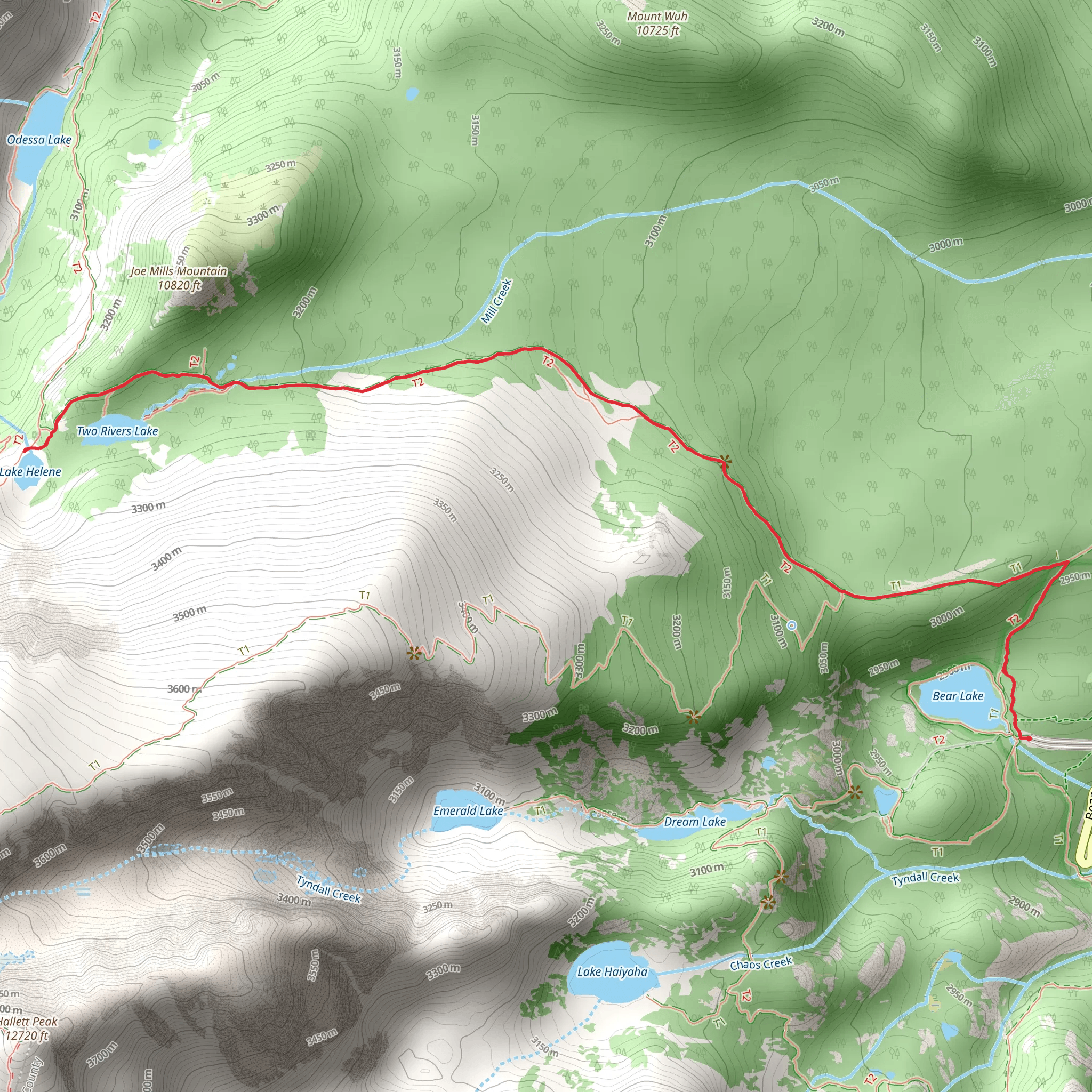 Lake Helene via Bear Lake Trail mobile static map