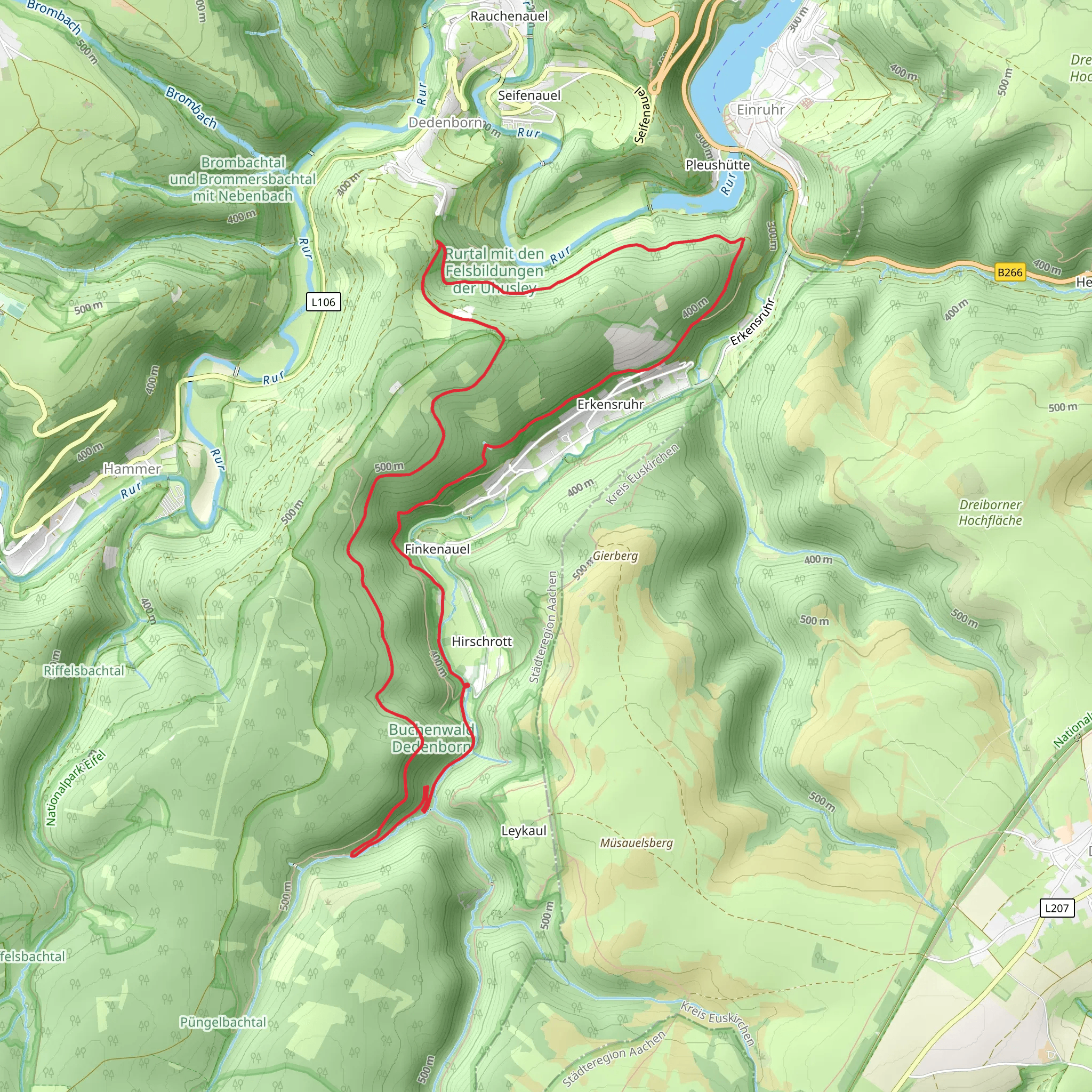 Buchenwald Dedenborn Loop via Matthiasweg mobile static map
