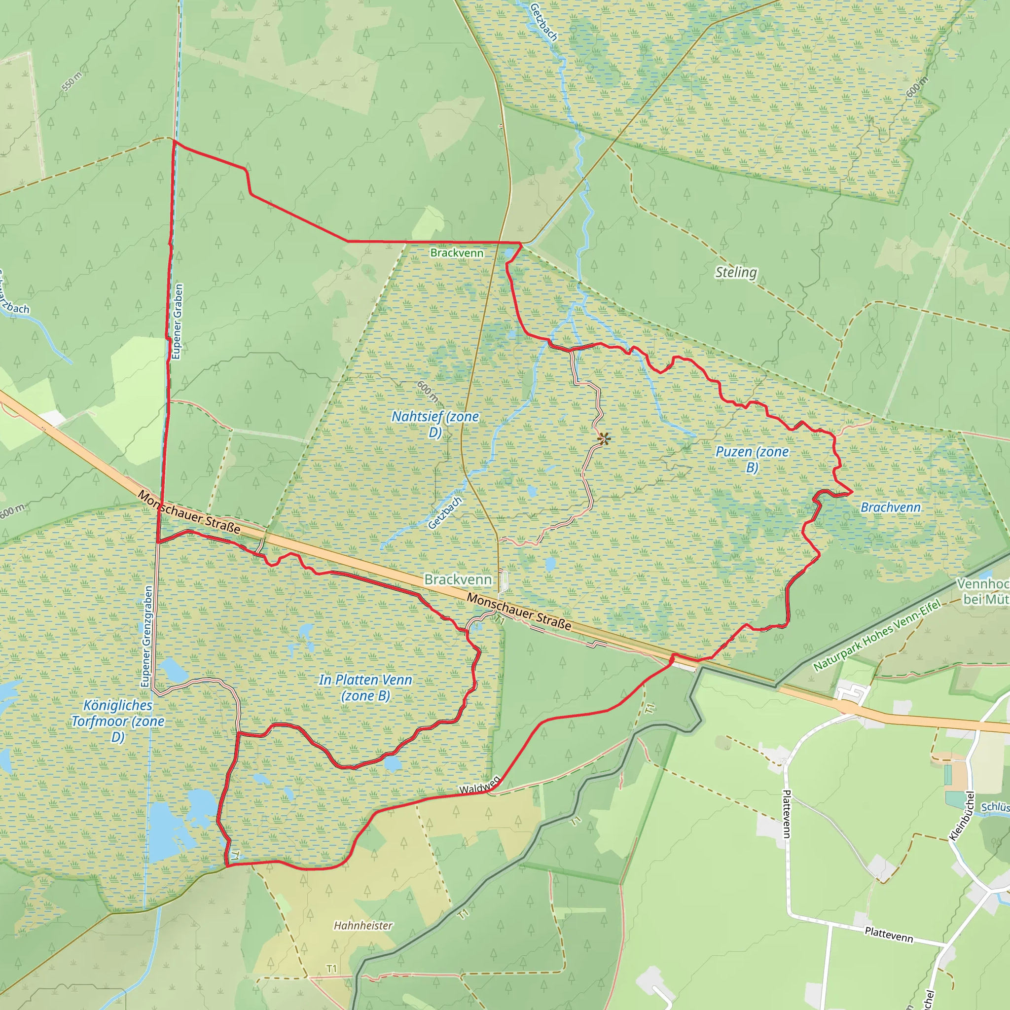 Eupener Graben via Herzogenhuegel - Brackvenn mobile static map